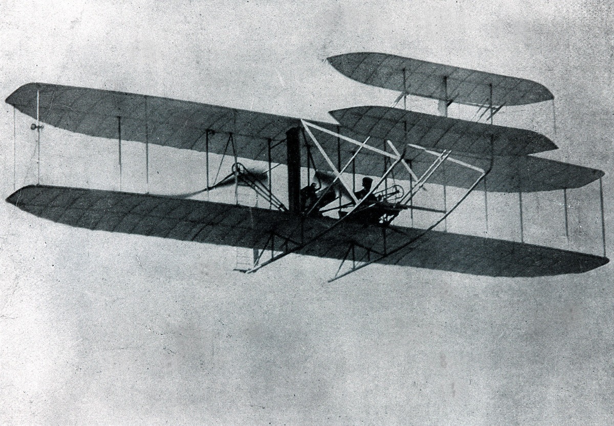 Wilbur and Orville Wright flying