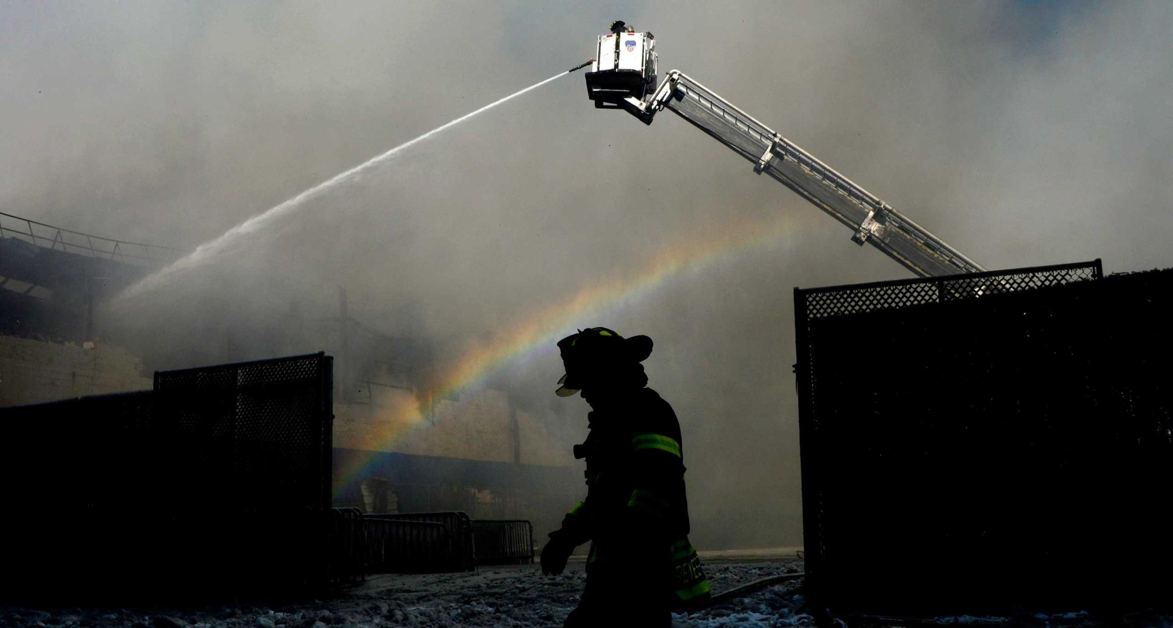 Warehouse fire in Brooklyn, New York