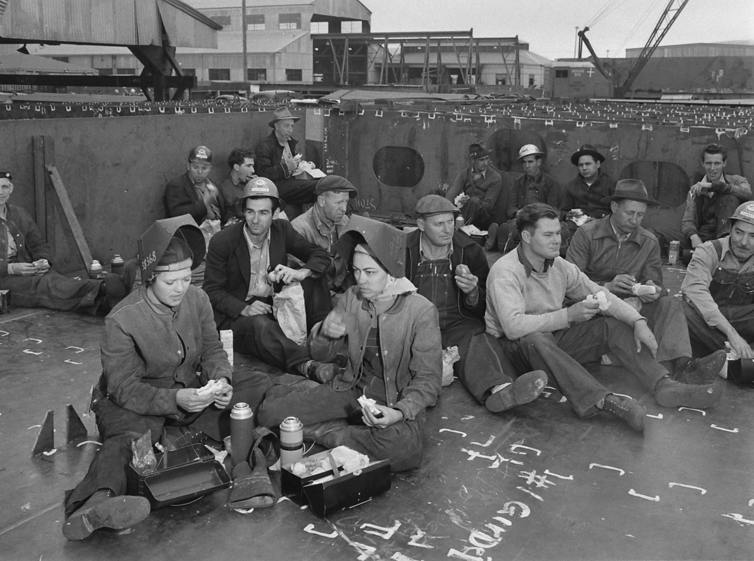 Shipyard ironworkers, San Francisco, 1942.