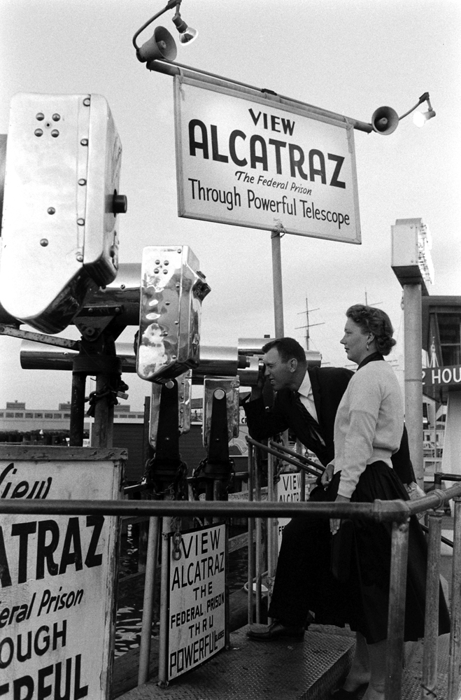 Looking at Alcatraz, 1958.