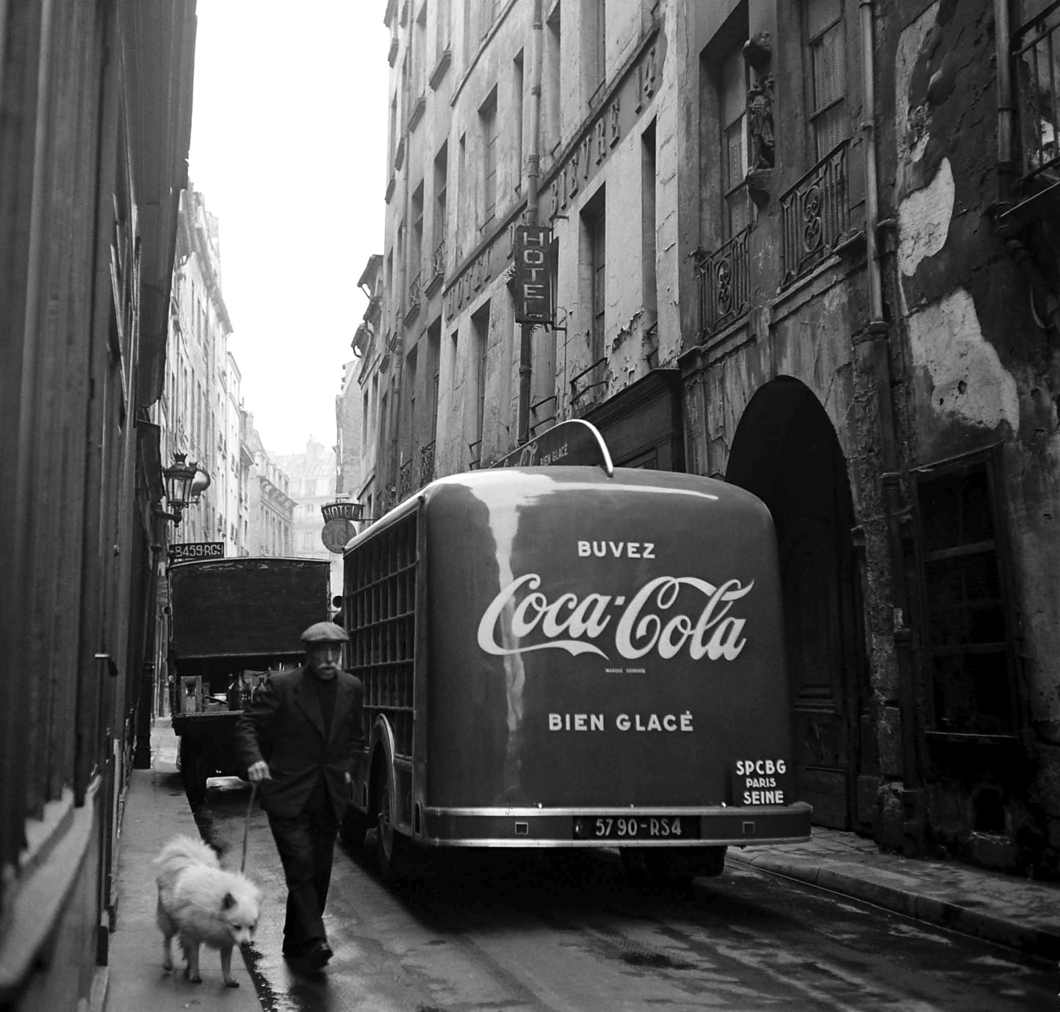 A Coke truck makes its rounds in 1950 France.