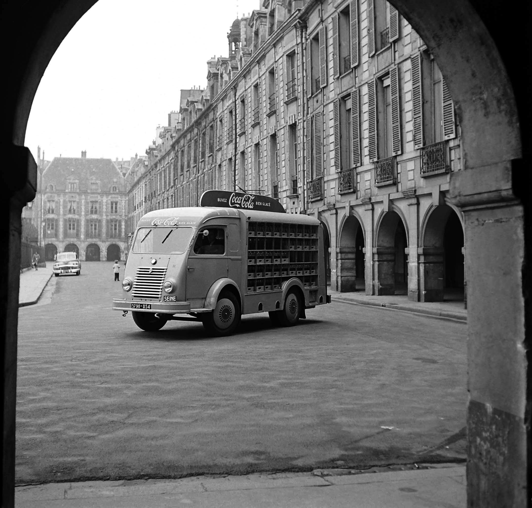A French Coca-Cola truck pauses on its route in 1950.