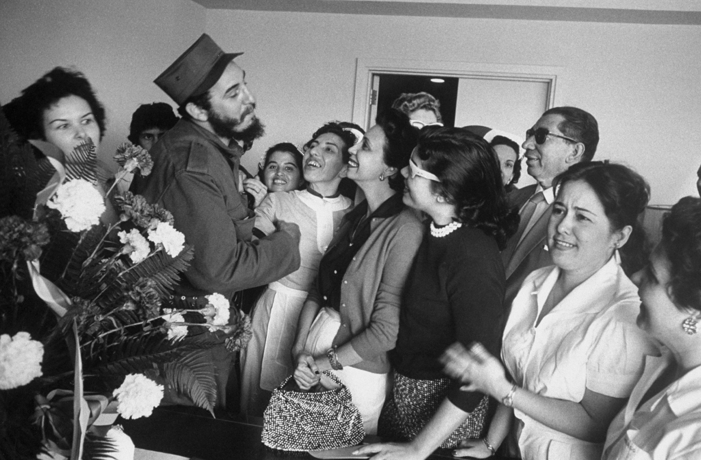 Fidel Castro celebrates his rebel victory, Cuba, 1959.