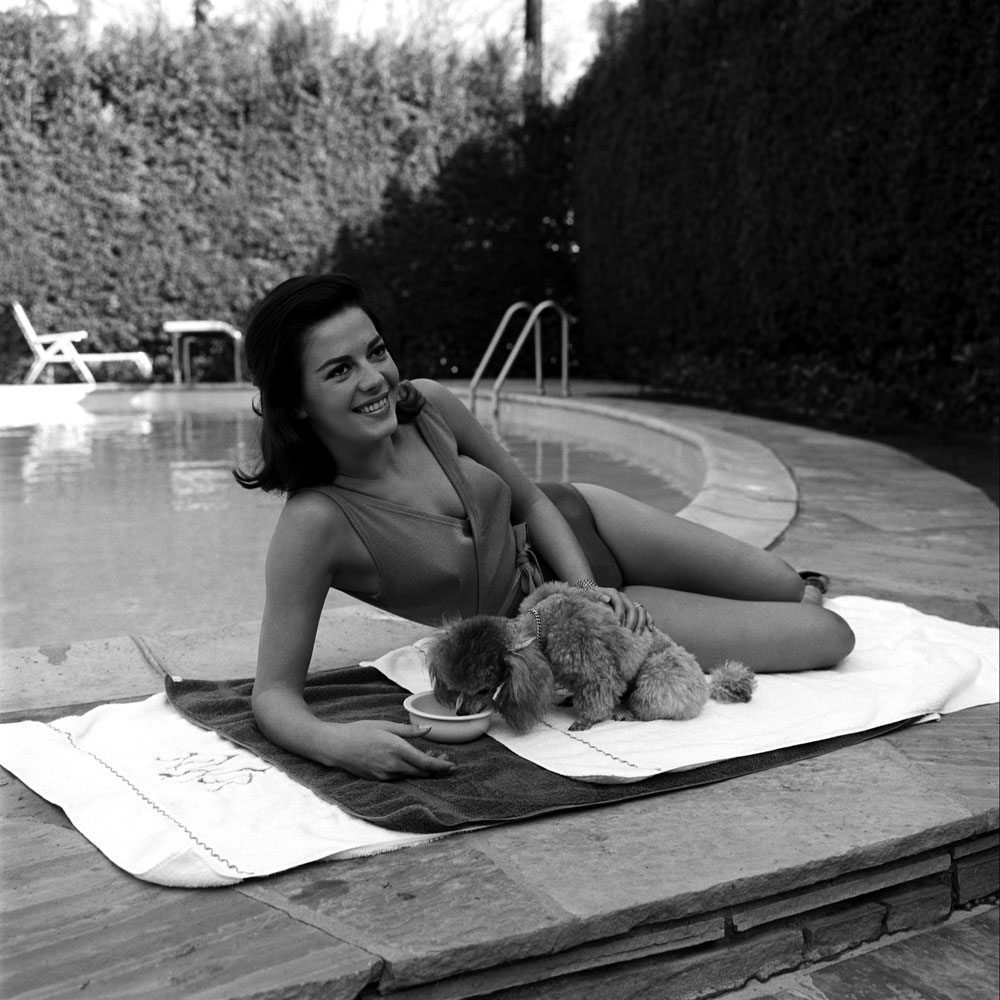 Twenty-two-year-old Natalie Wood, 1960, at Beverly Hills home she shared with husband Robert Wagner.