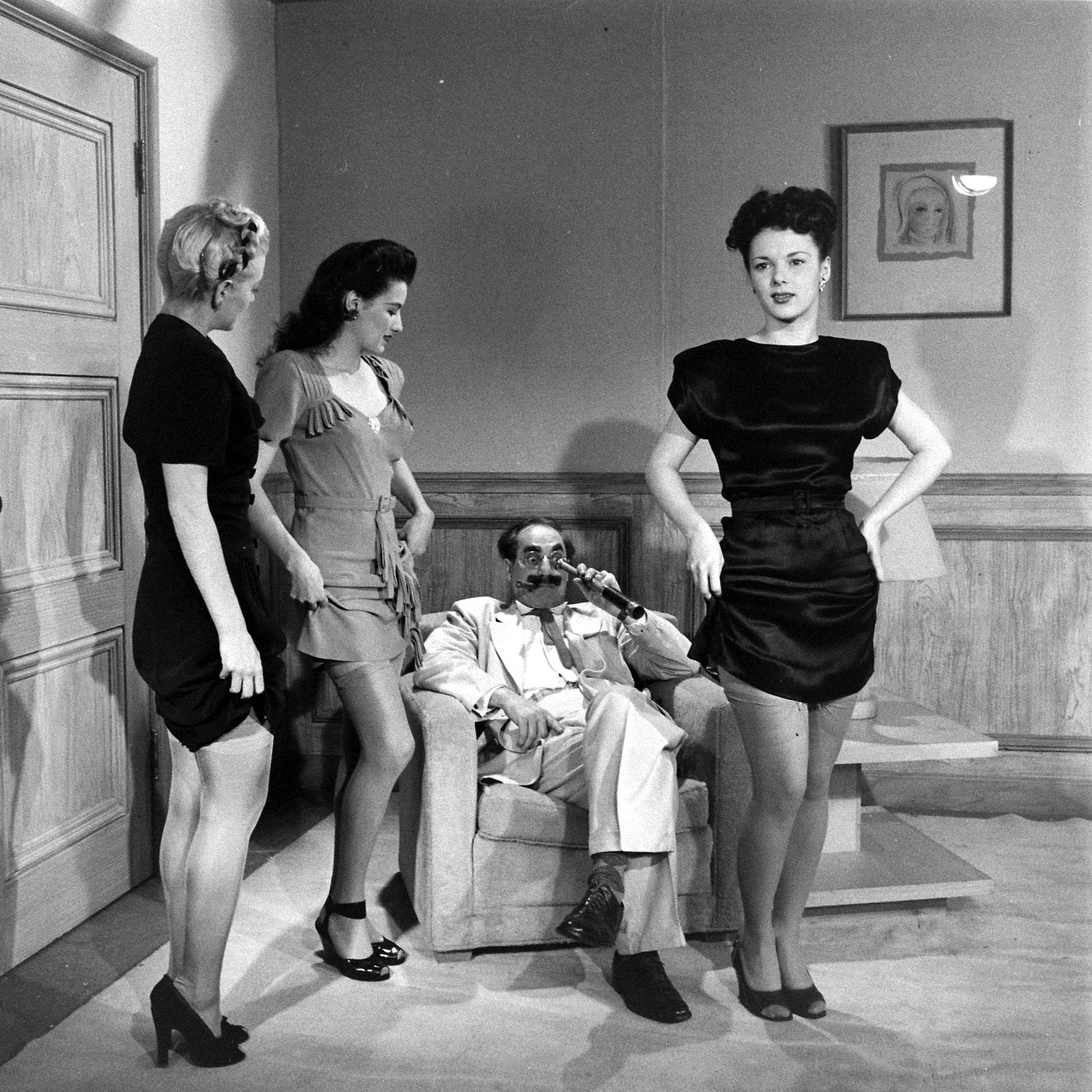 Groucho Marx trains to be a spy, 1946
