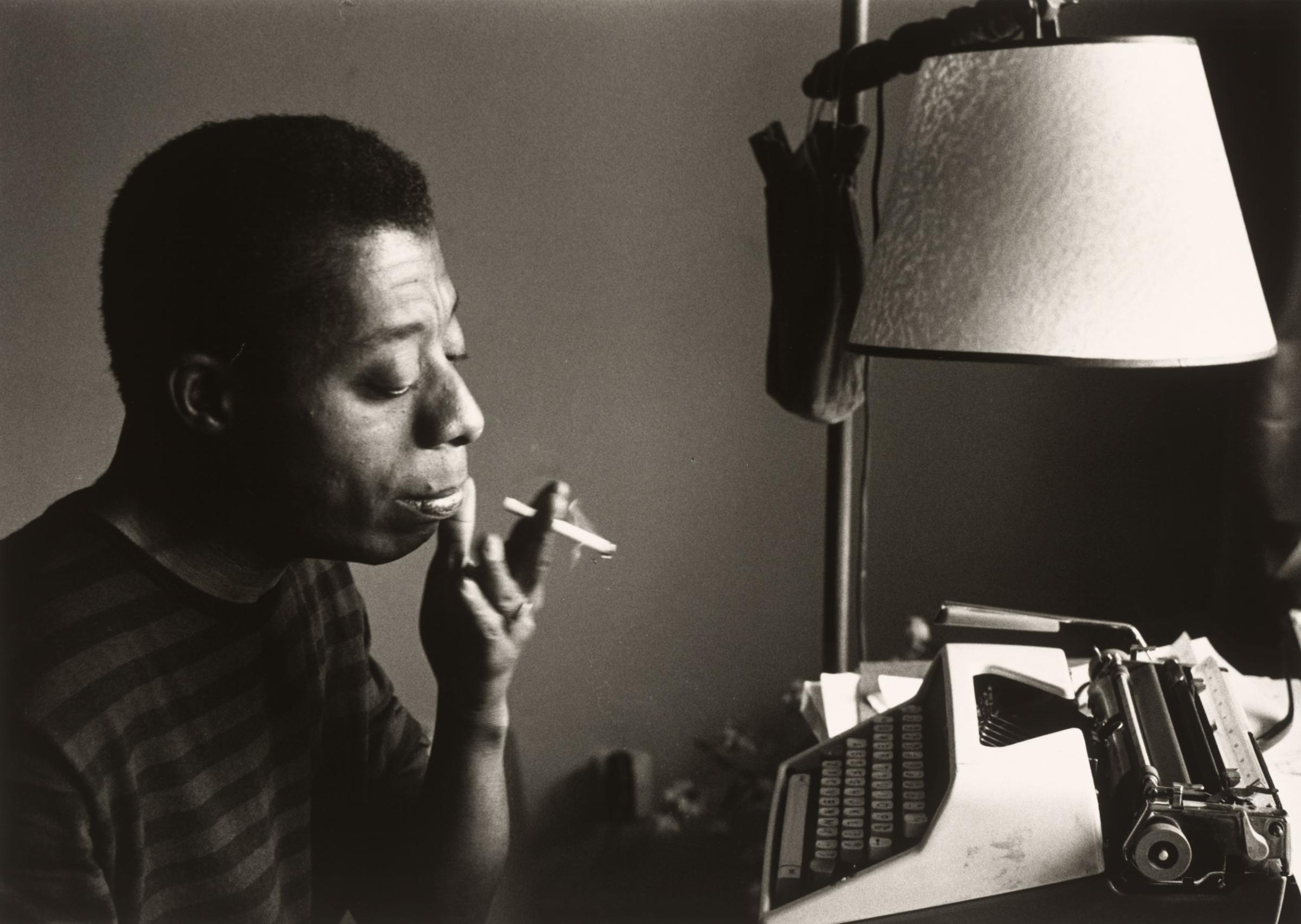James Baldwin by his typewriter, Istanbul 1966.