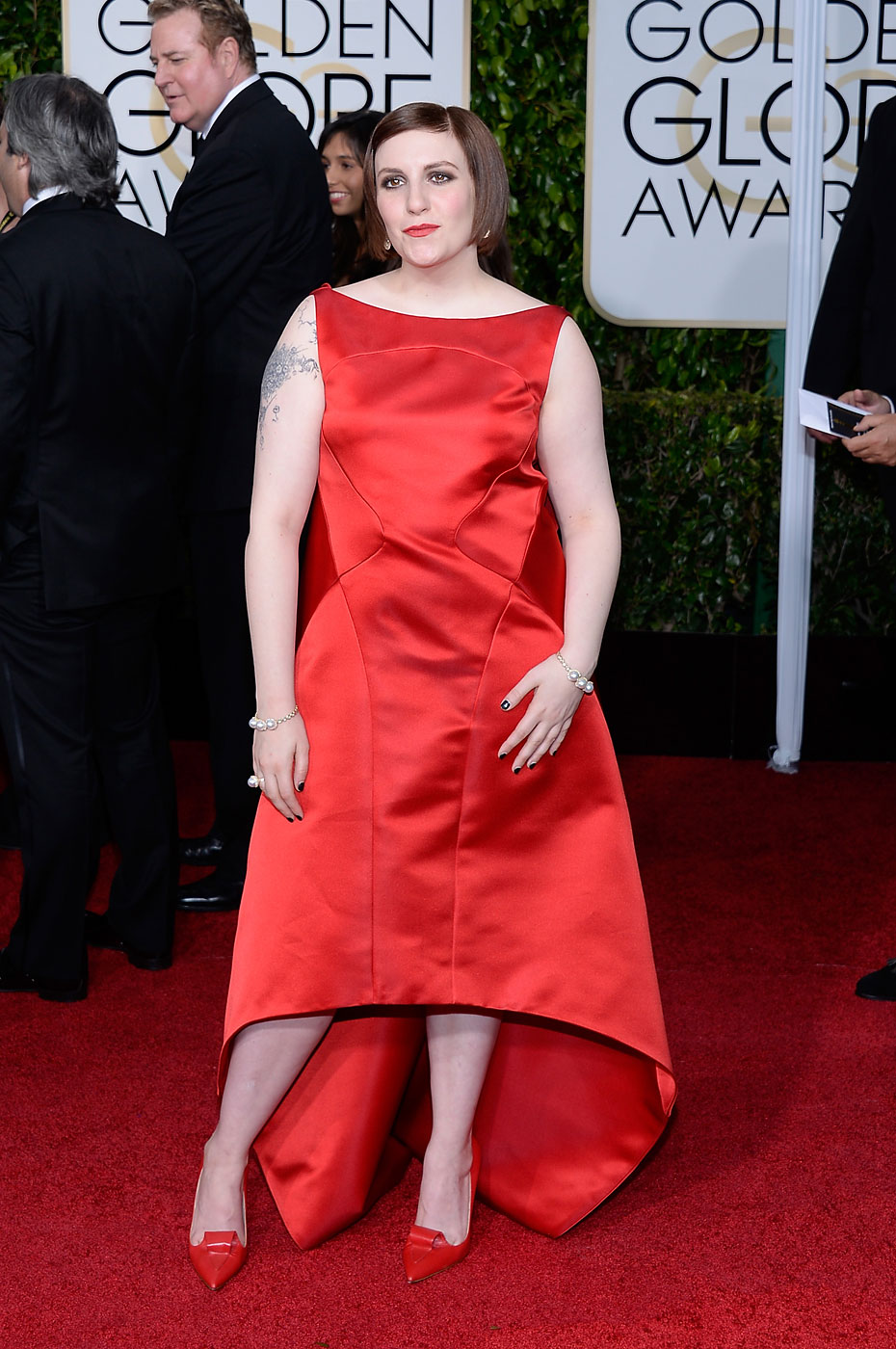Lena Dunham arrives to the 72nd Annual Golden Globe Awards held at the Beverly Hilton Hotel on Jan. 11, 2015 in Beverly Hills, Calif.