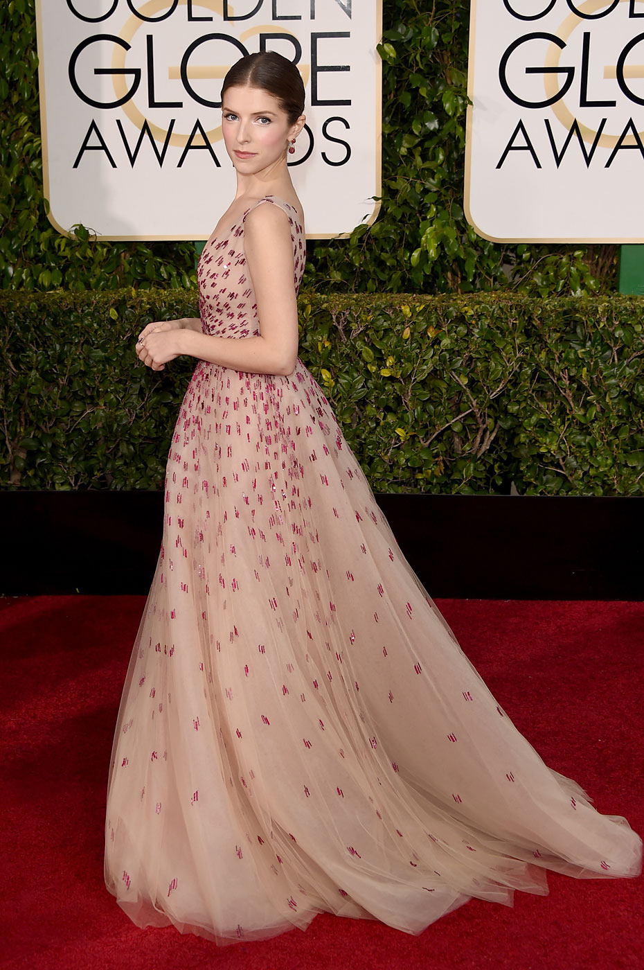 Anna Kendrick attends the 72nd Annual Golden Globe Awards at The Beverly Hilton Hotel on Jan. 11, 2015 in Beverly Hills, Calif.