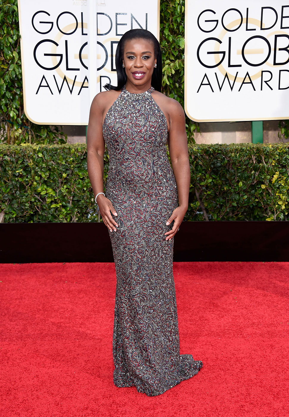 Uzo Aduba attends the 72nd Annual Golden Globe Awards at The Beverly Hilton Hotel on Jan. 11, 2015 in Beverly Hills, Calif.