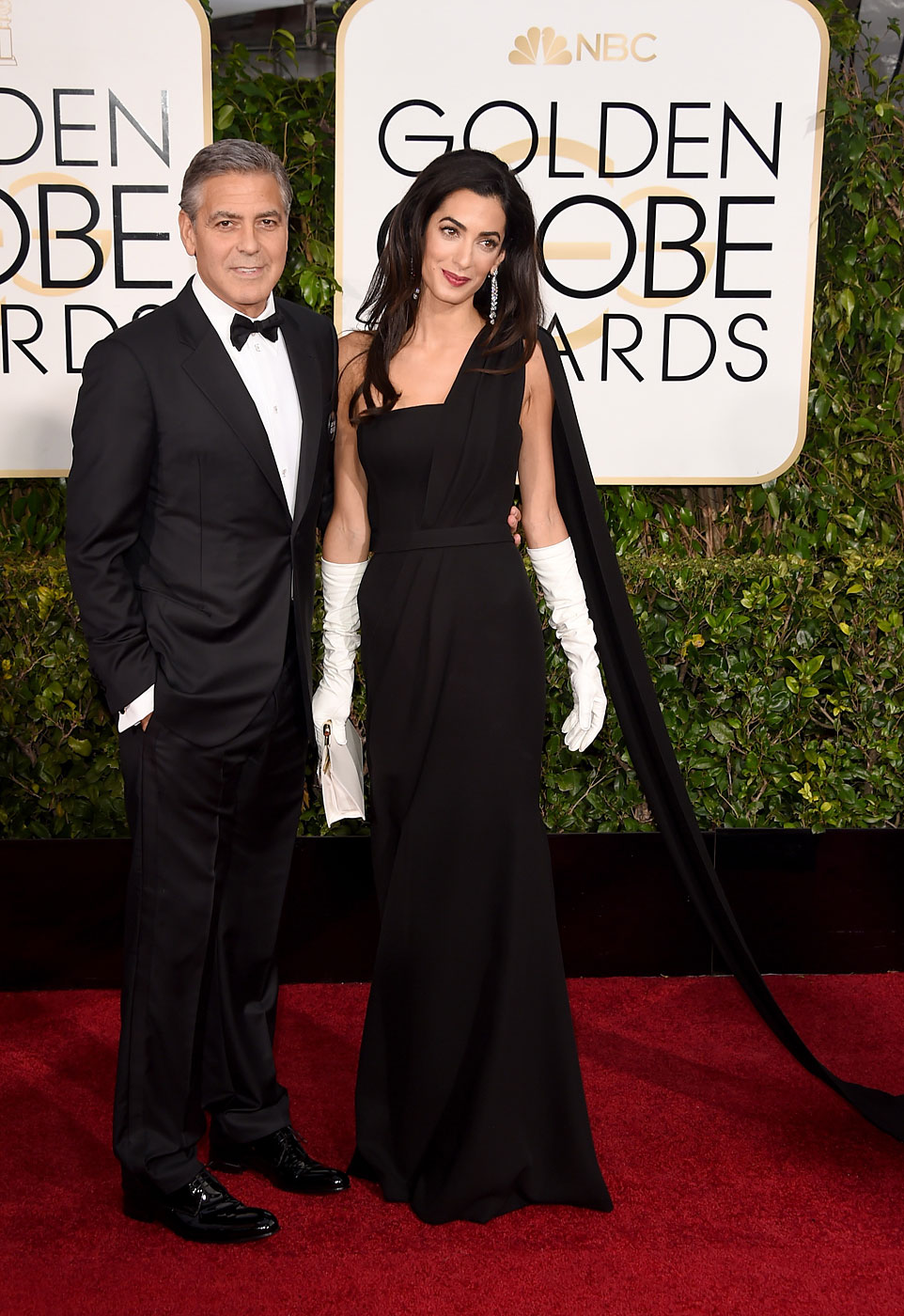 George Clooney and Amal Alamuddin Clooney attend the 72nd Annual Golden Globe Awards at The Beverly Hilton Hotel on Jan. 11, 2015 in Beverly Hills, Calif.