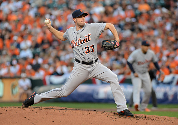 Max Scherzer pitches against the Baltimore Orioles at Camden Yards in Baltimore on Oct. 2, 2014 (Mark Cunningham&mdash;Getty Images)