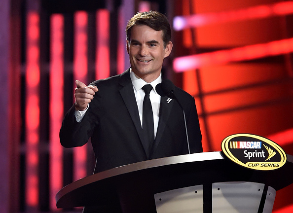 Jeff Gordon speaks during the 2014 NASCAR Sprint Cup Series Awards at Wynn Las Vegas on Dec. 5, 2014 (Ethan Miller—Getty Images)