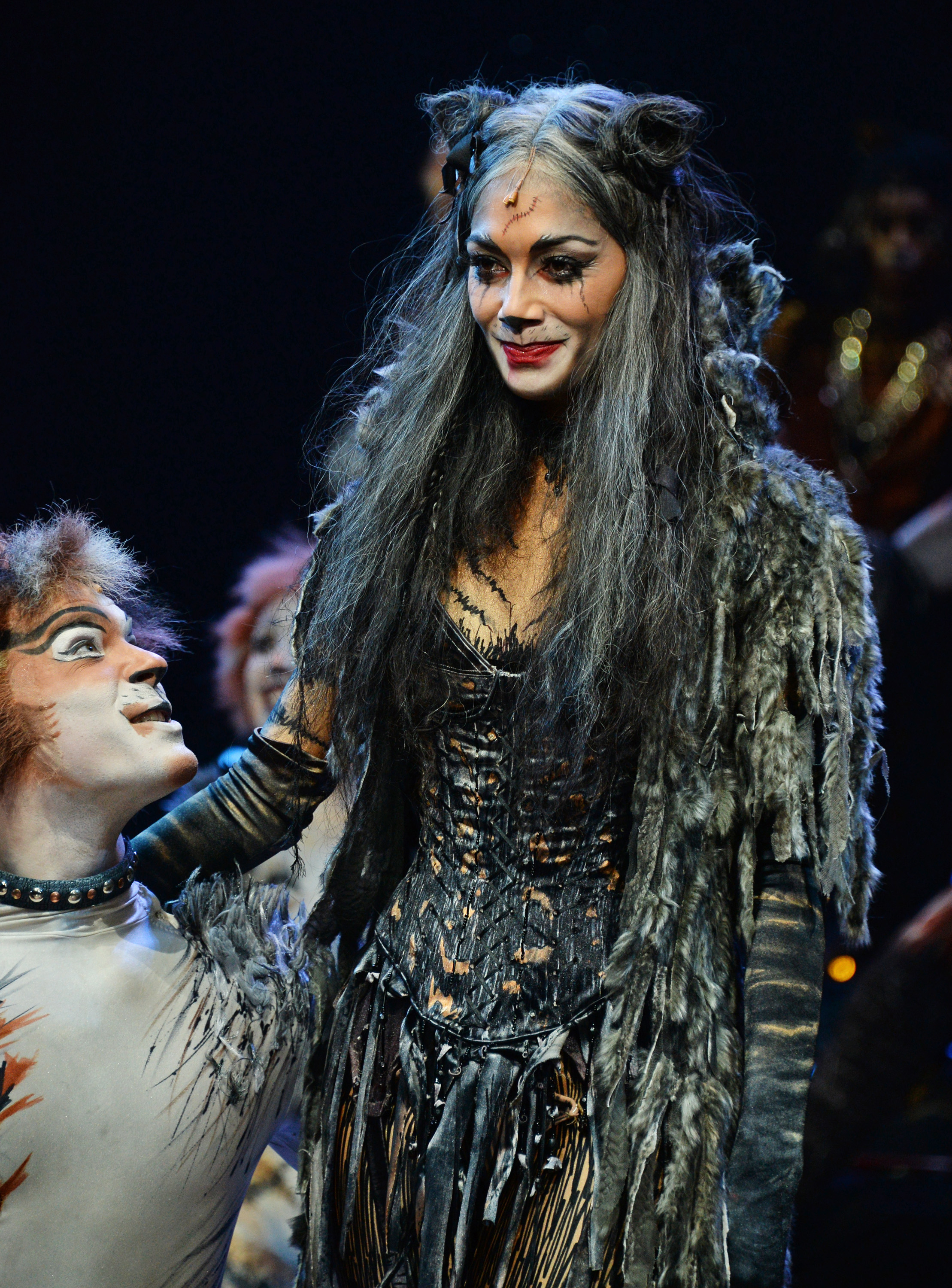 bows at the curtain call during the press night performance of "Cats" as Nicole Scherzinger joins the cast at the London Palladium on December 11, 2014 in London, England.