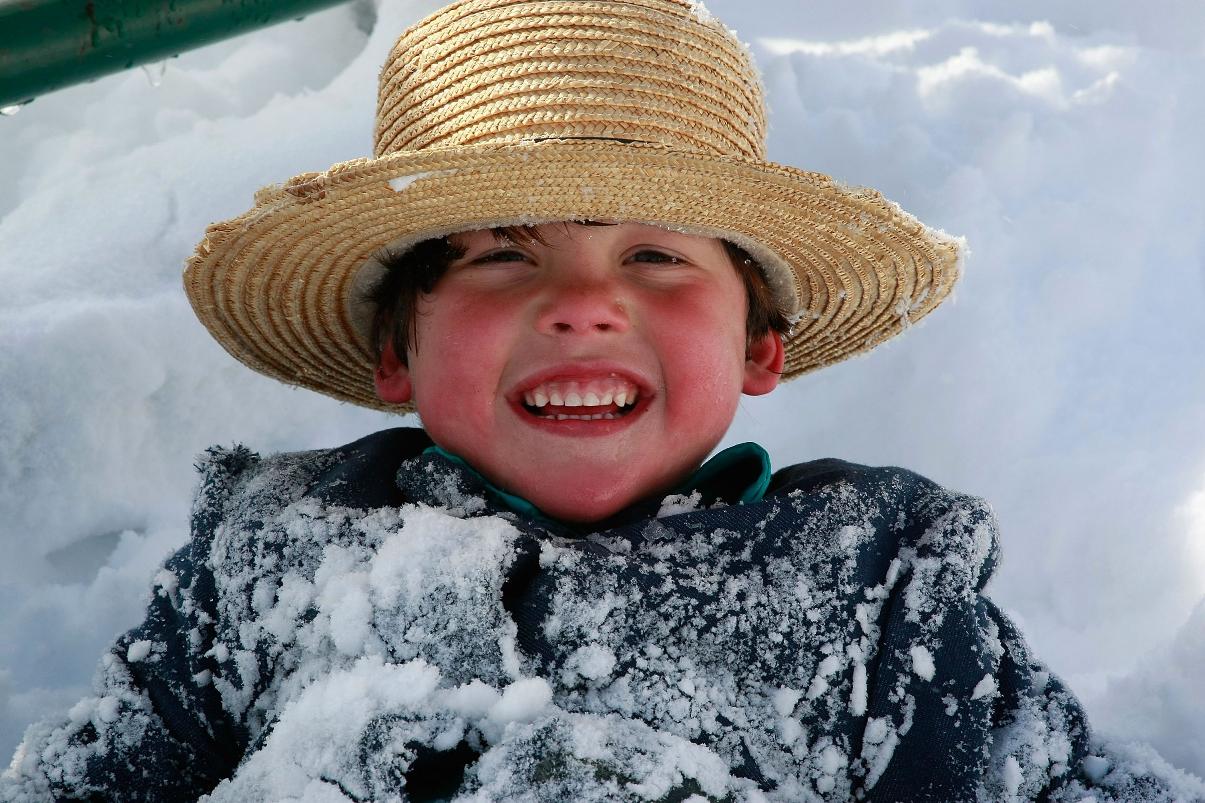 happy amish kid