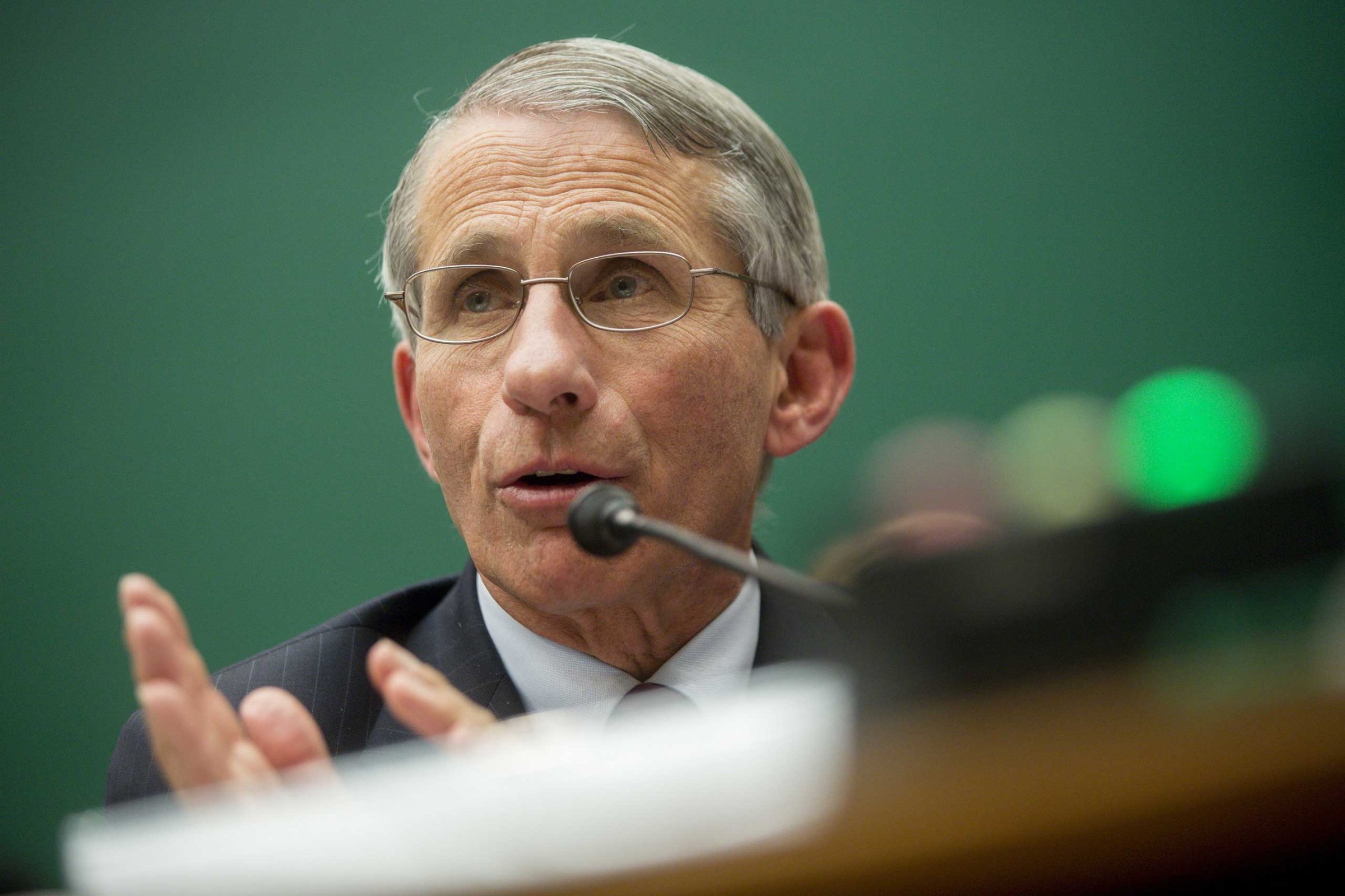 Anthony Fauci, director of the National Institute of Allergy and Infectious Diseases, speaks during a House Energy and Commerce Committee subcommittee hearing on the U.S. public health response to the Ebola outbreak in Washington, D.C., Oct. 2014.