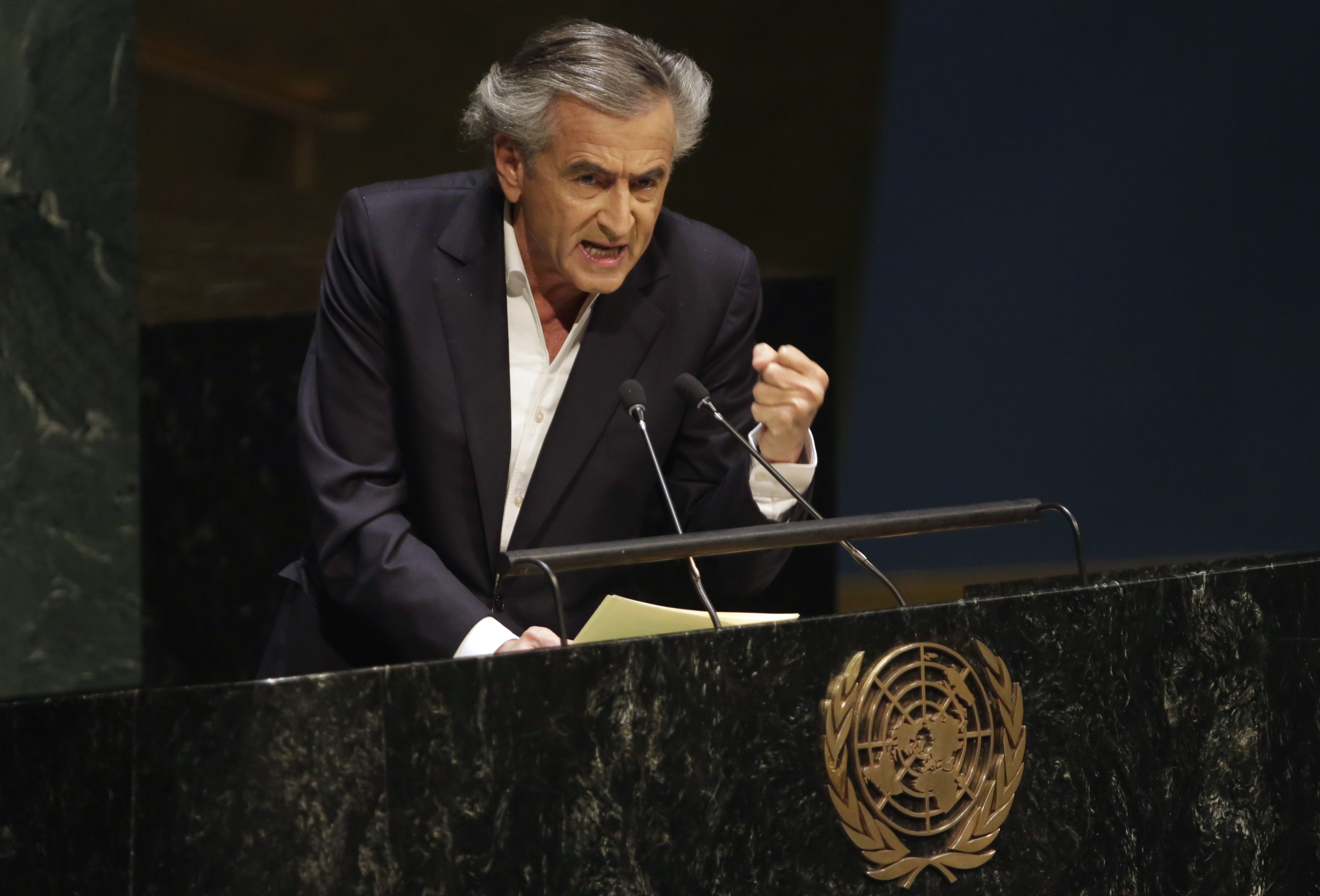 French philosopher and writer Bernard-Henri Levy addresses the United Nations General Assembly, Thursday, Jan. 22, 2015. (Richard Drew—AP)