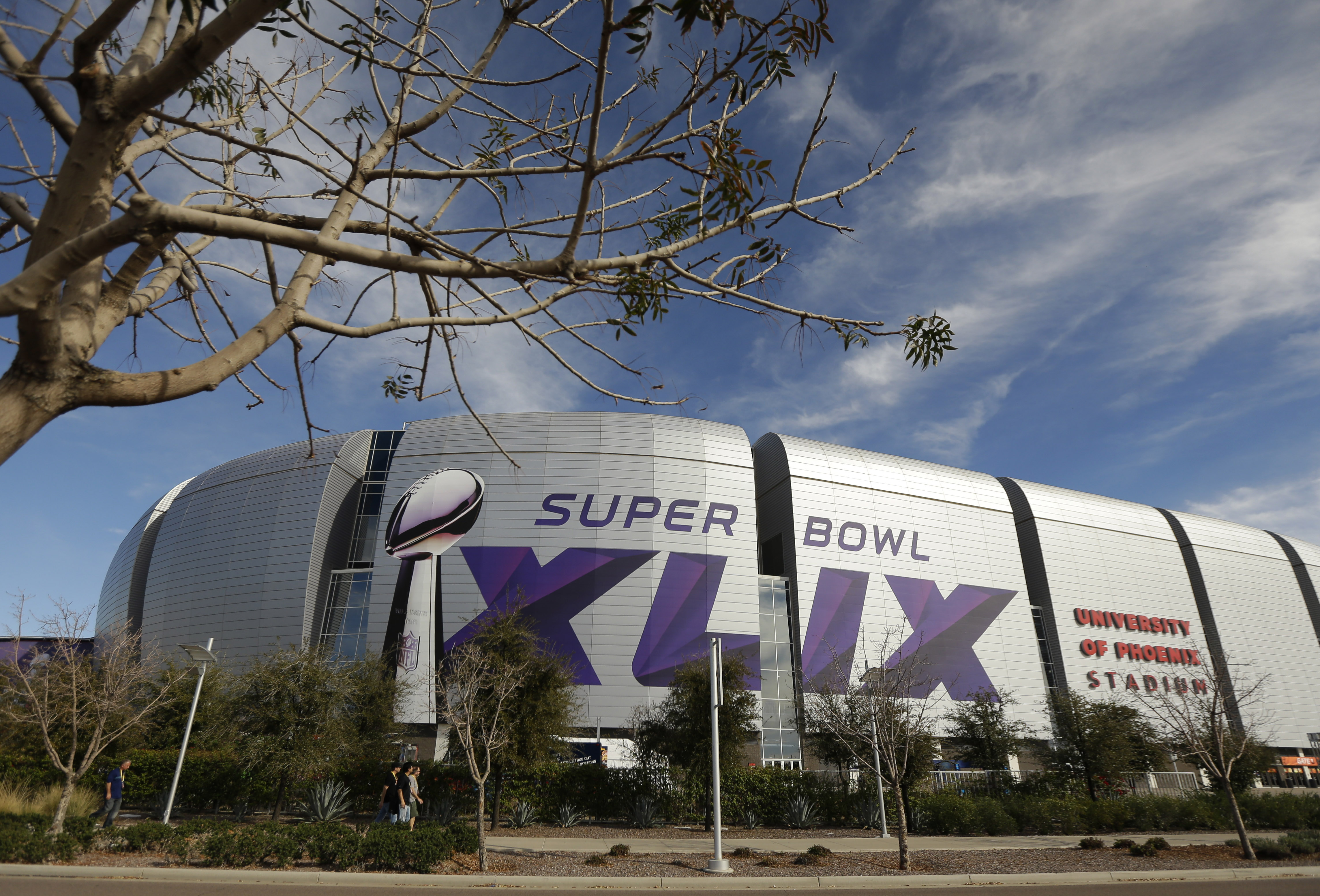 The University of Phoenix Stadium in Glendale, Ariz, where Super Bowl XLIX will take place on Feb. 1, 2015. (Charlie Riedel—AP)