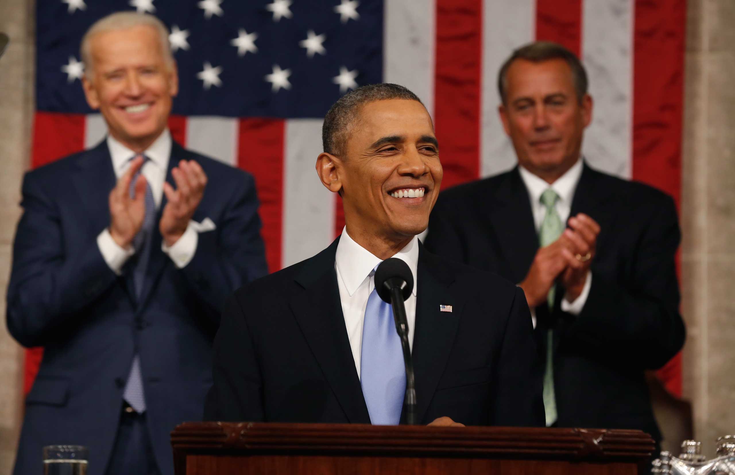 President Obama Delivers State Of The Union Address At U.S. Capitol in 2014. (Larry Downing—Pool/Getty Images)