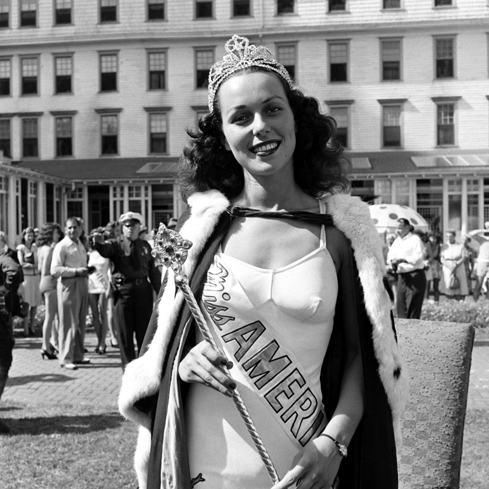The winner of the 1945 Miss America pageant, 21-year-old Bess Myerson of New York.