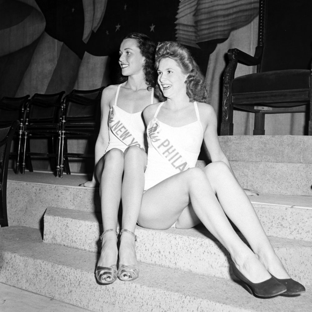 Contestants in the Miss America pageant in Atlantic City, 1945.