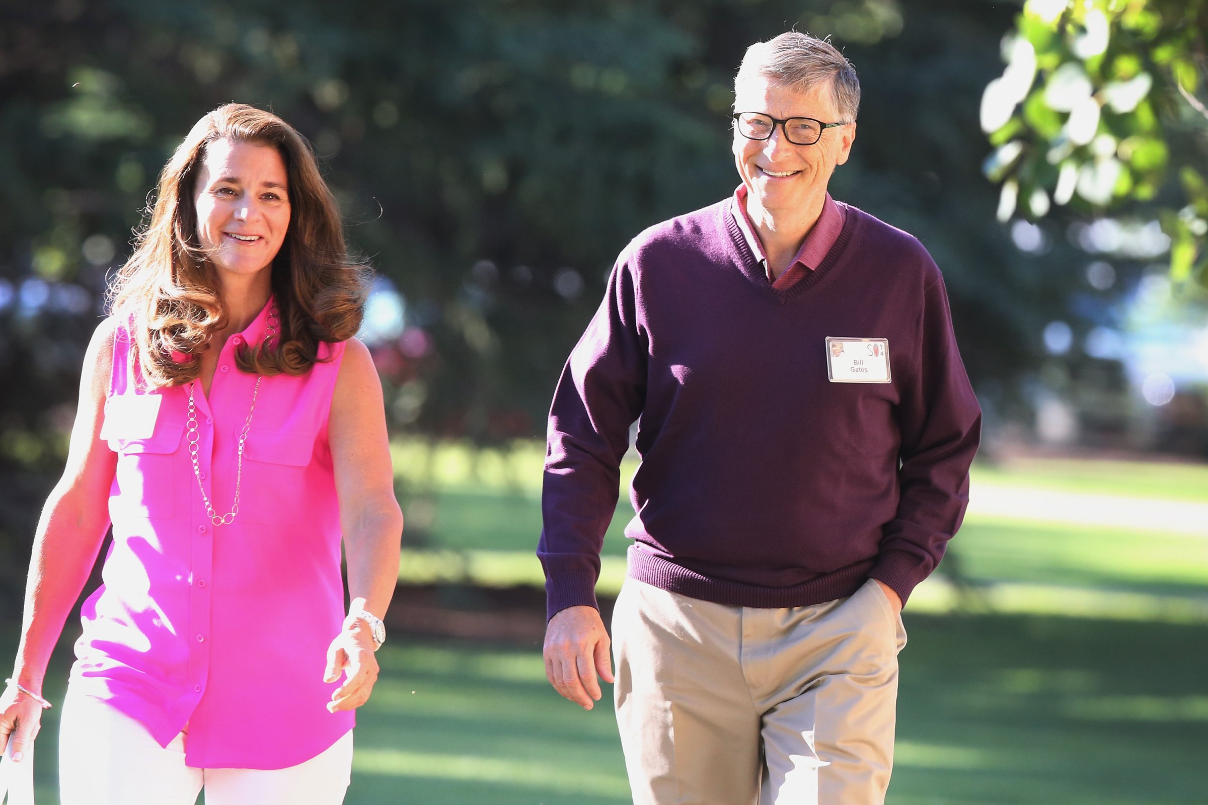Sunny days: Melinda and Bill Gates in 2014, one year before their self-imposed deadline arrived