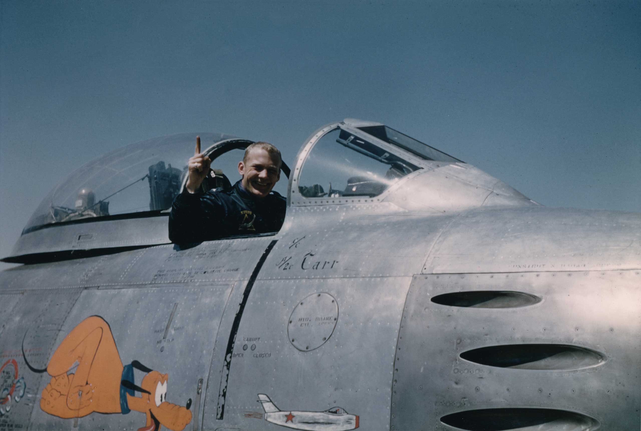 In 1951, Aldrin joined the U.S. Air Force as a Second Lieutenant. He would go on to fly F-86 Sabre Jets in 66 combat missions during  Korean War.