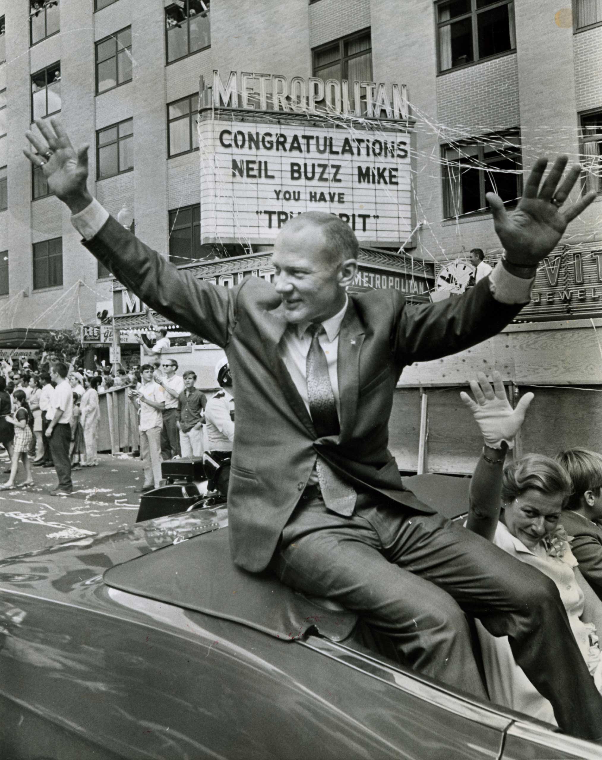 Aldrin and his Apollo 11 crew-mates were greeted with a hero's welcome and rode in parades in their honor in New York, Chicago and Los Angeles.