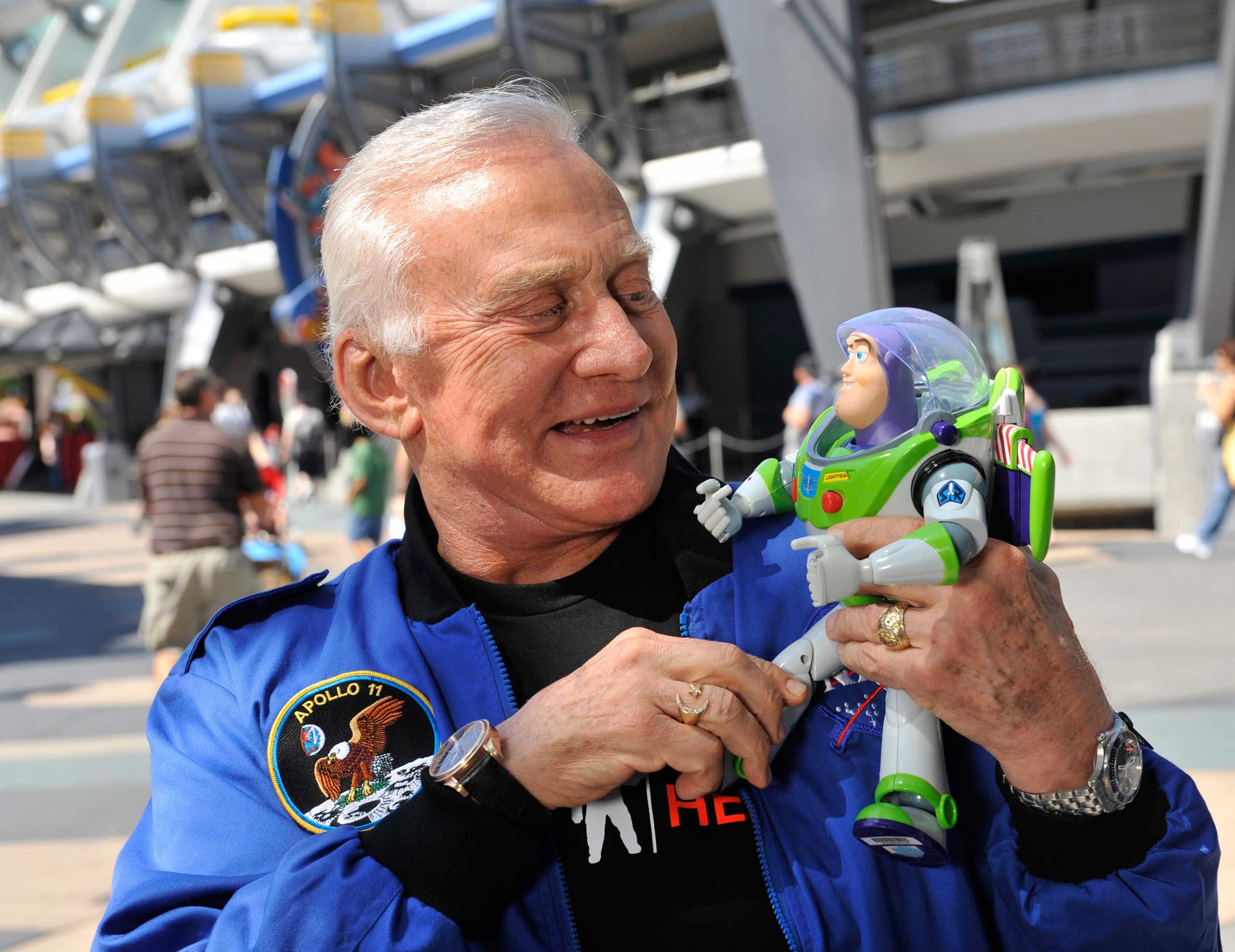 Buzz Aldrin's name was used as the inspiration for the 'Toy Story' character Buzz Lightyear. He says he has never received any endorsement fees or royalties for use of his name.