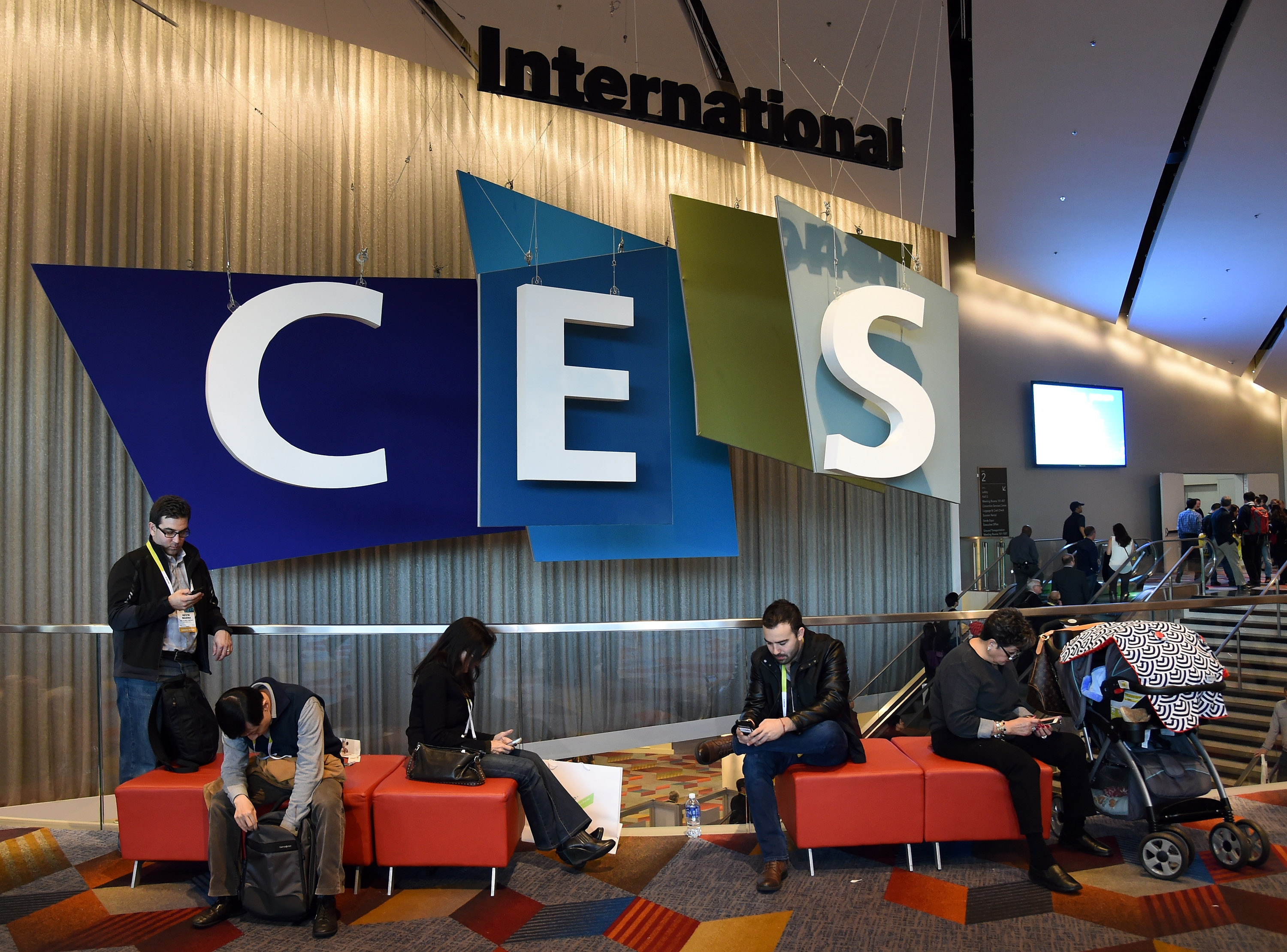 Attendees take a break at the 2015 International CES on Jan. 6, 2015 in Las Vegas, Nevada. (Ethan Miller—Getty Images)
