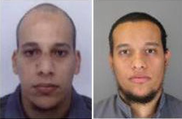 Two undated handout pictures released by French Police on Jan. 8, 2015 show Cherif Kouachi, 32, (L) and his brother Said Kouachi, 34, (R) suspected in connection with the shooting attack at the satirical French magazine Charlie Hebdo headquarters in Paris on Jan. 7, 2015.