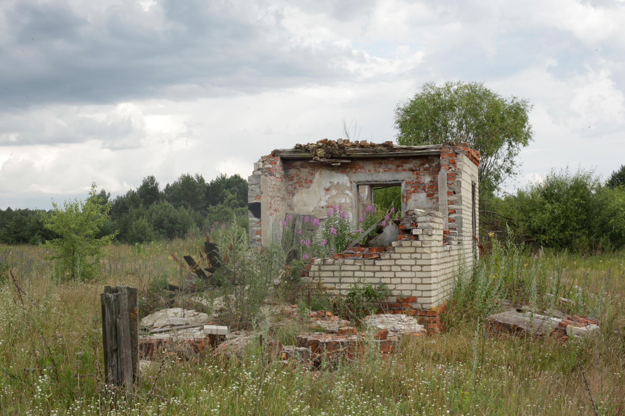 A decayed house in Chernobyl, Belarus on July 9, 2014.