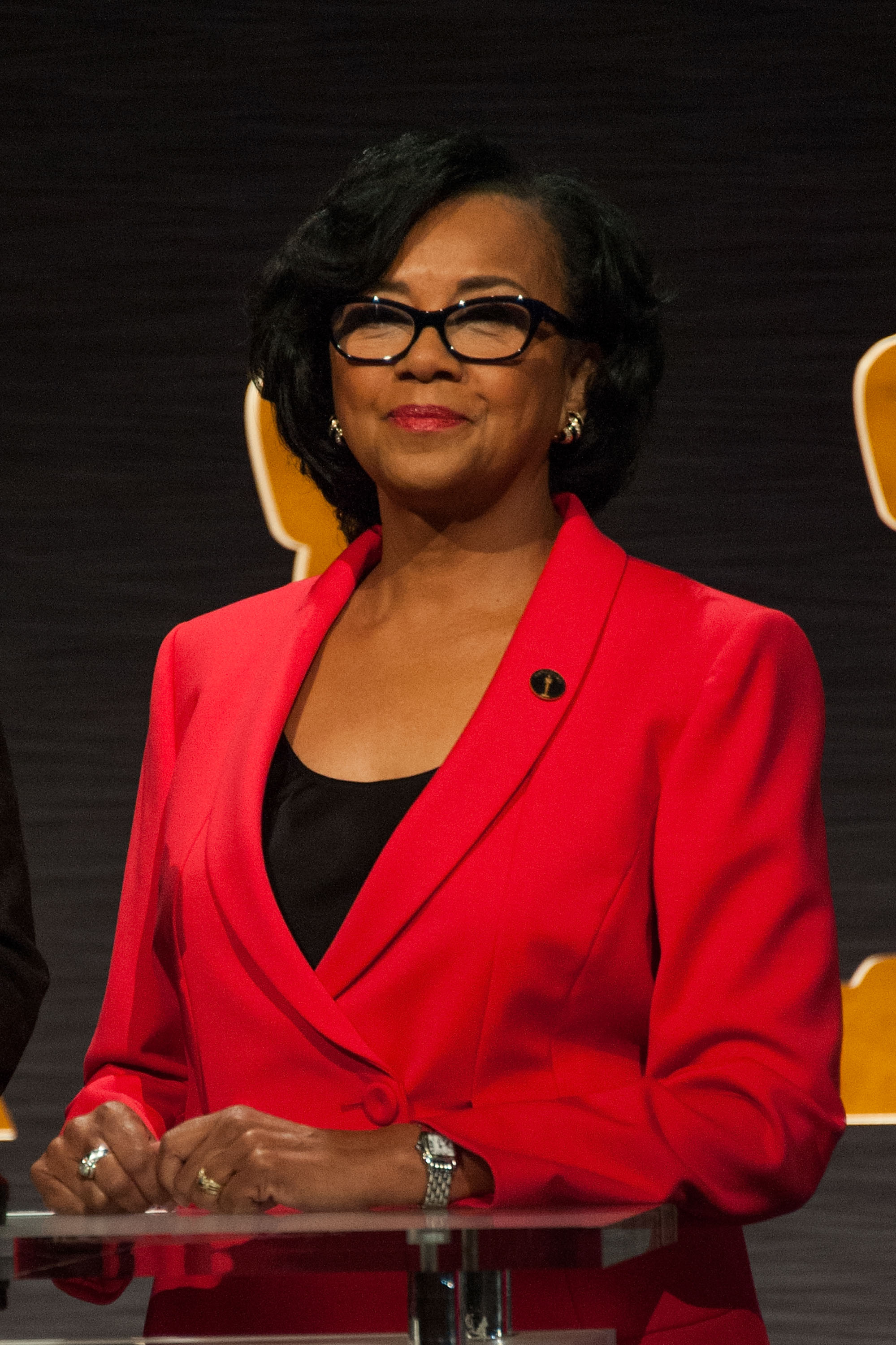 Academy President Cheryl Boone Isaacs attends the 87th Academy Awards Nominations Announcement at AMPAS Samuel Goldwyn Theater on Jan. 15, 2015 in Beverly Hills, California.