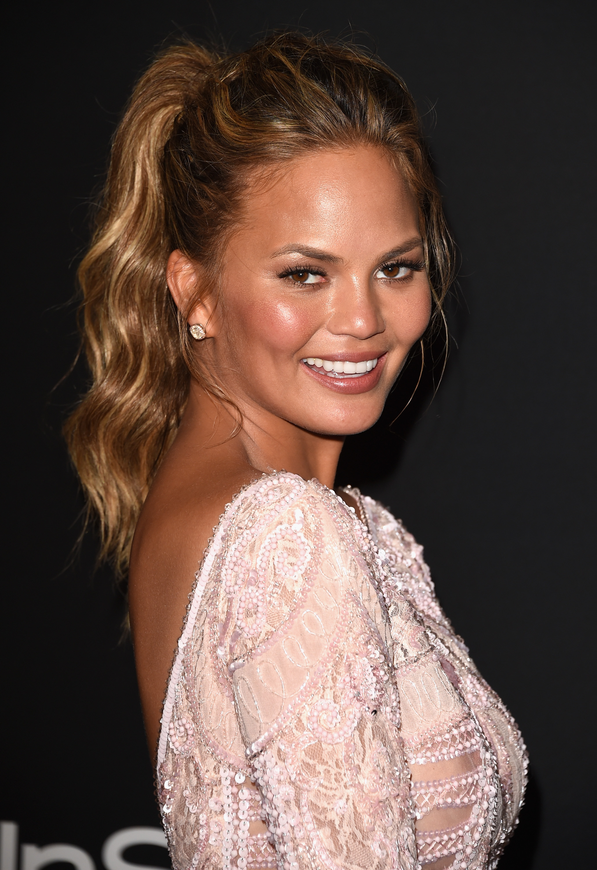 Model Chrissy Teigen attends the 72nd Annual Golden Globe Awards Post-Party on Jan. 11, 2015 in Beverly Hills, Calif.