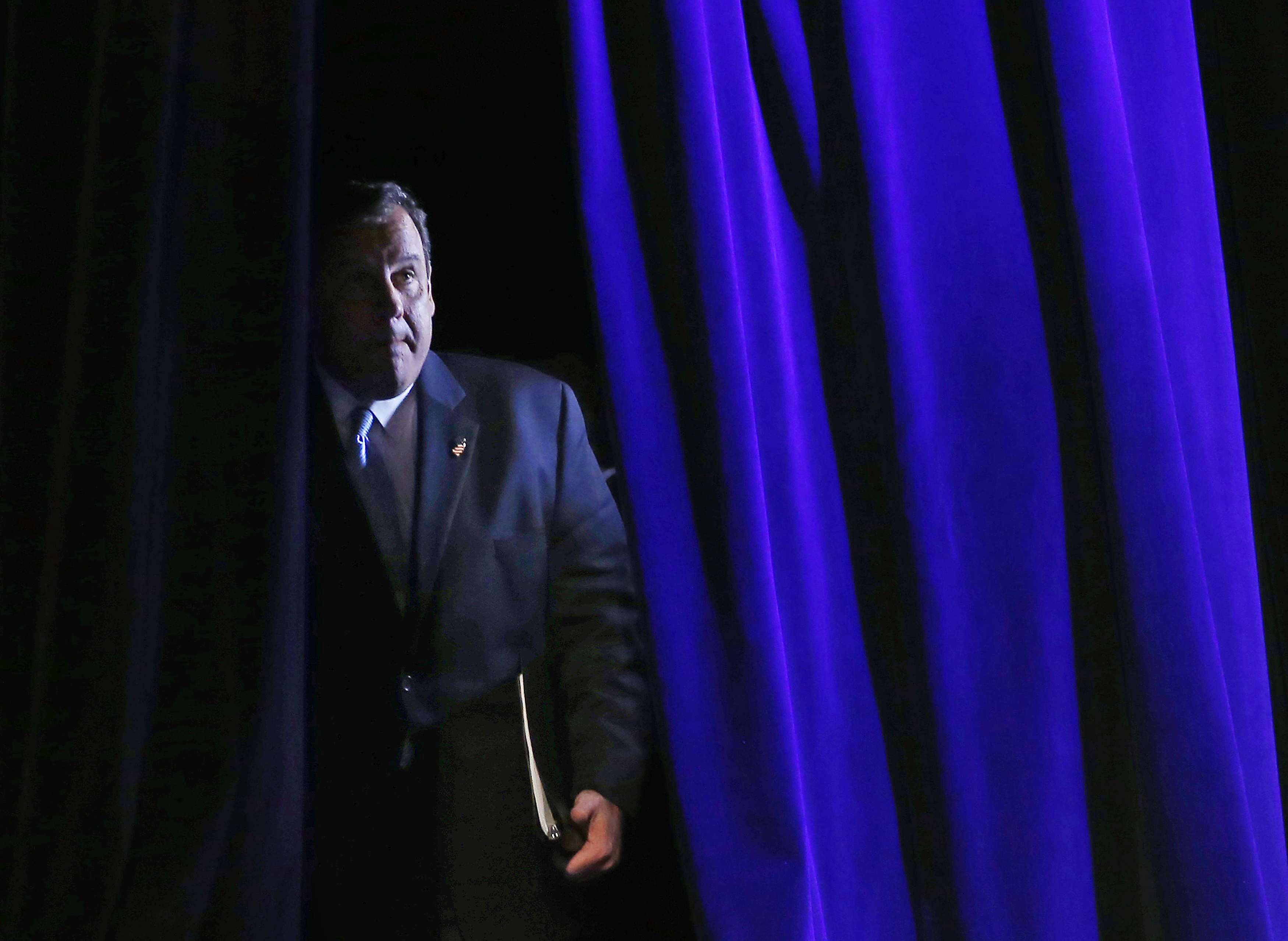 Governor of New Jersey Chris Christie arrives to speak at the Freedom Summit in Des Moines, Iowa on Jan. 24, 2015. (Jim Youg—Reuters)