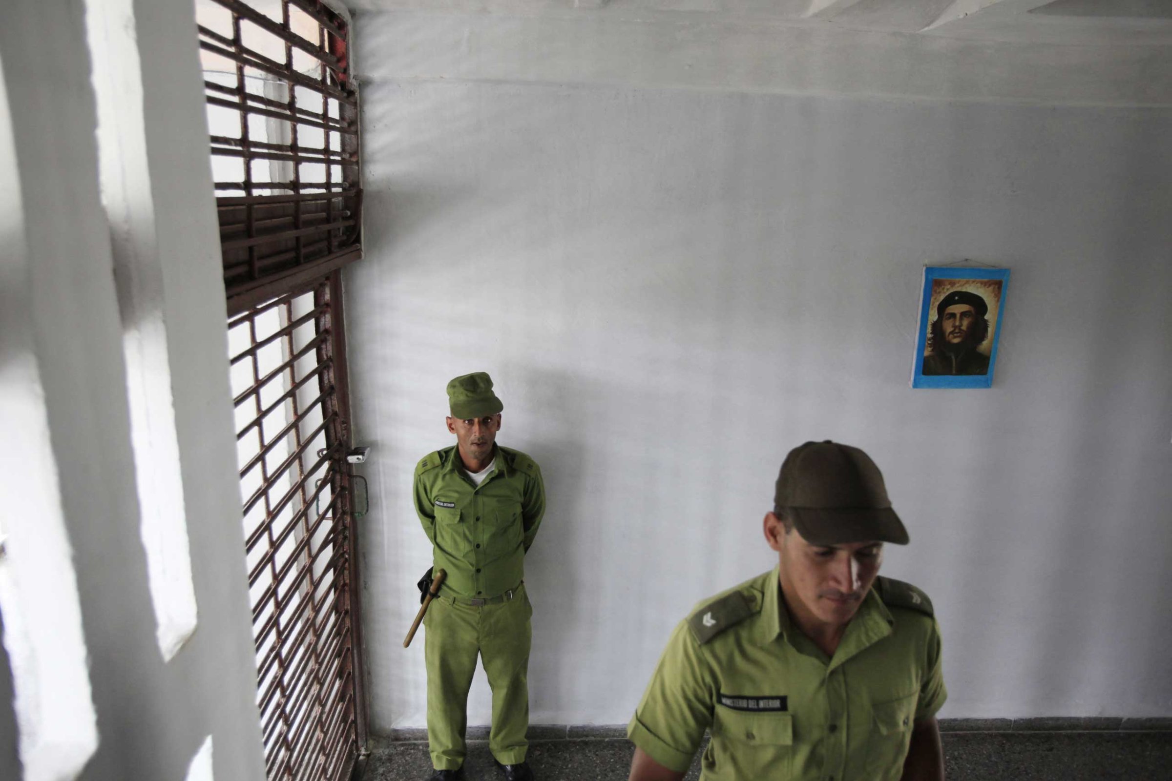 Military guards at the Combinado del Este prison in Havana, Cuba in 2013.