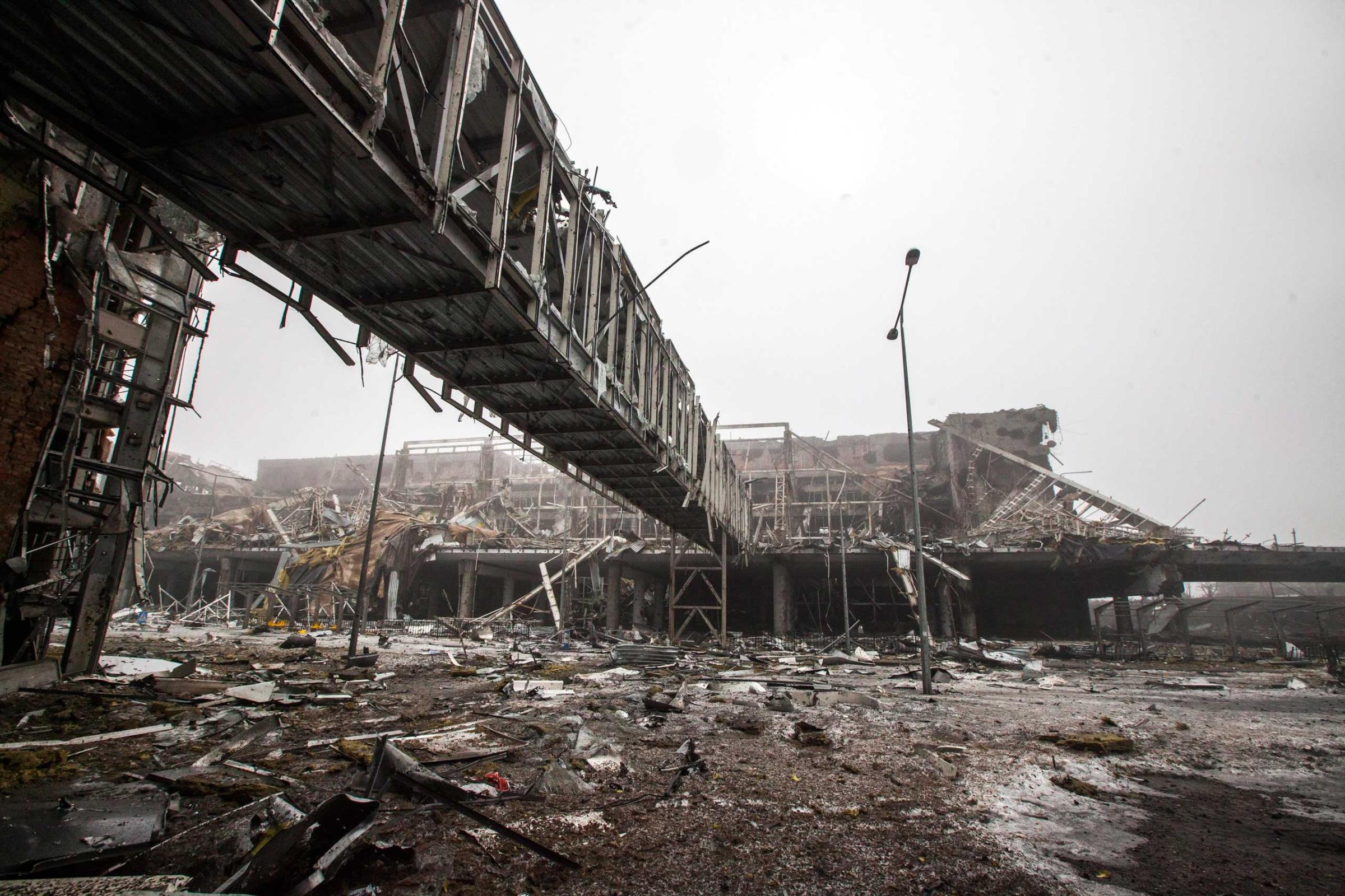 The destroyed airport on Jan. 21, 2015.