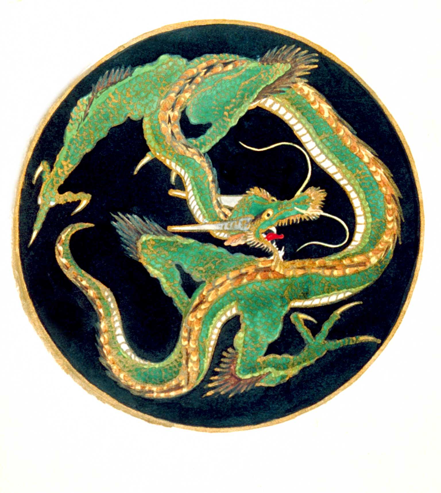 Three clawed Japanese dragon decorates c