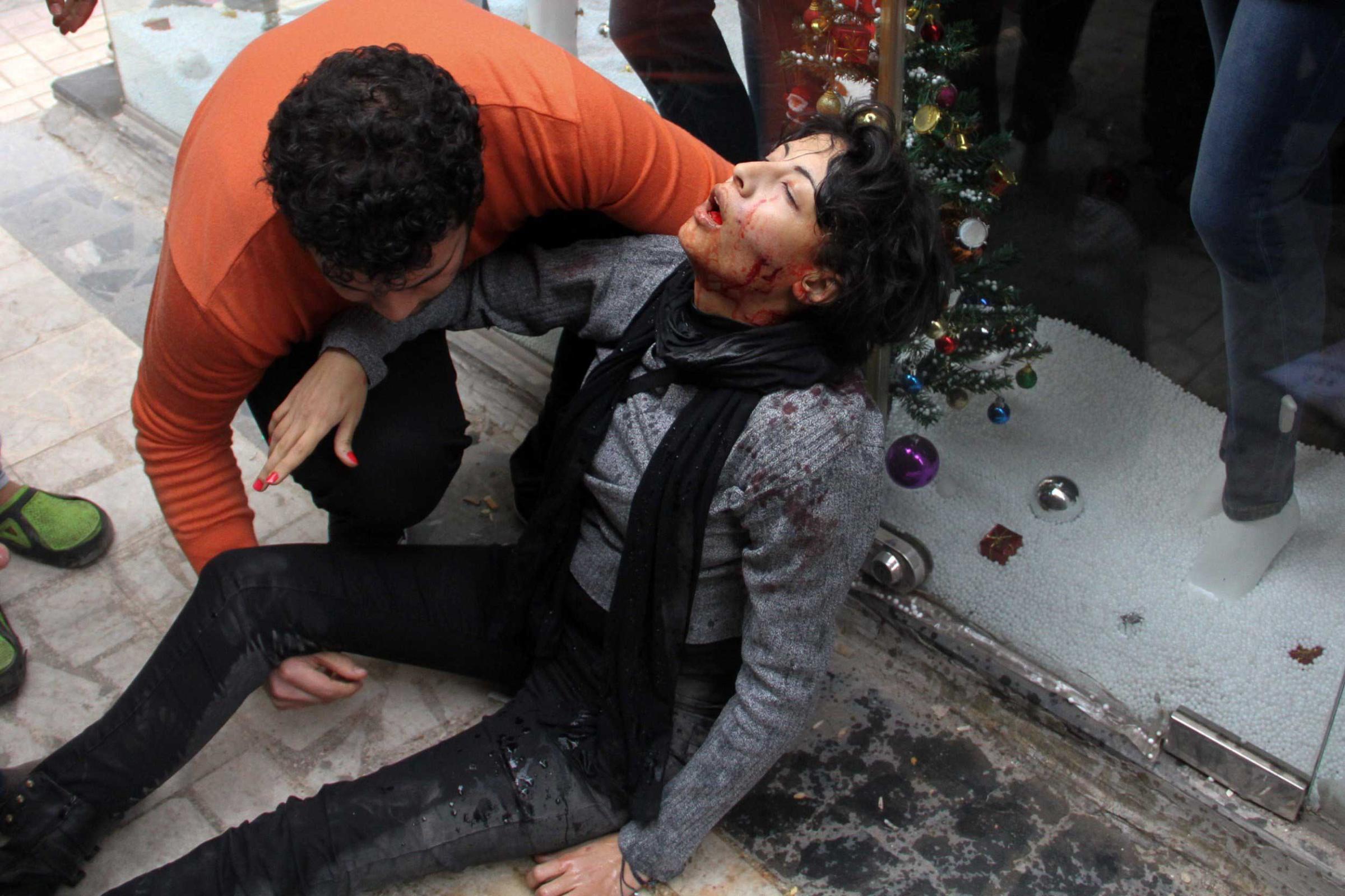 Socialist Alliance Party activist Shaimaa al-Sabbagh after being shot in Cairo, Jan. 24, 2015.