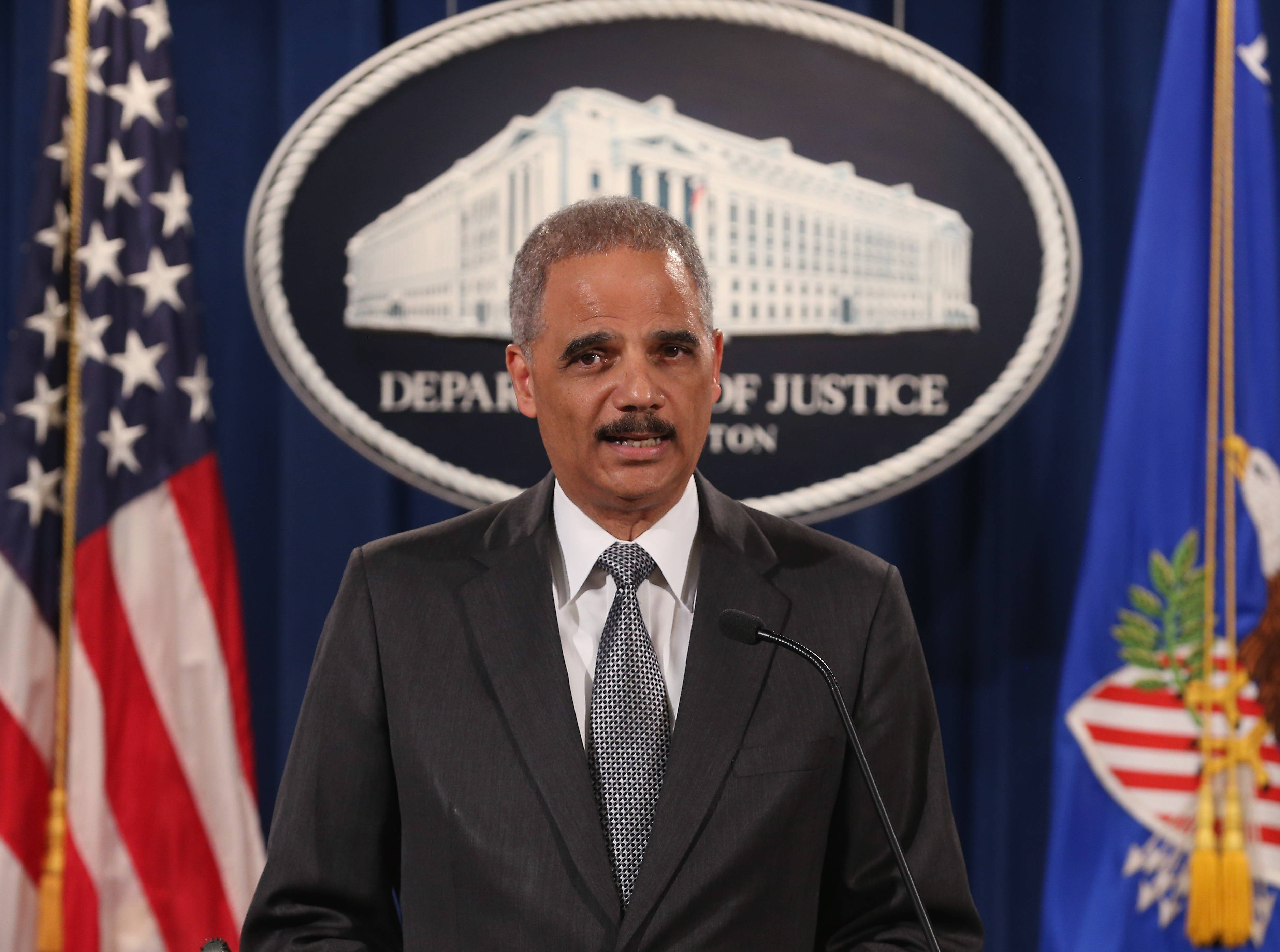 U.S. Attorney General Eric Holder speaks at the Justice Department on Dec. 3, 2014 in Washington D.C. (Mark Wilson—Getty Images)