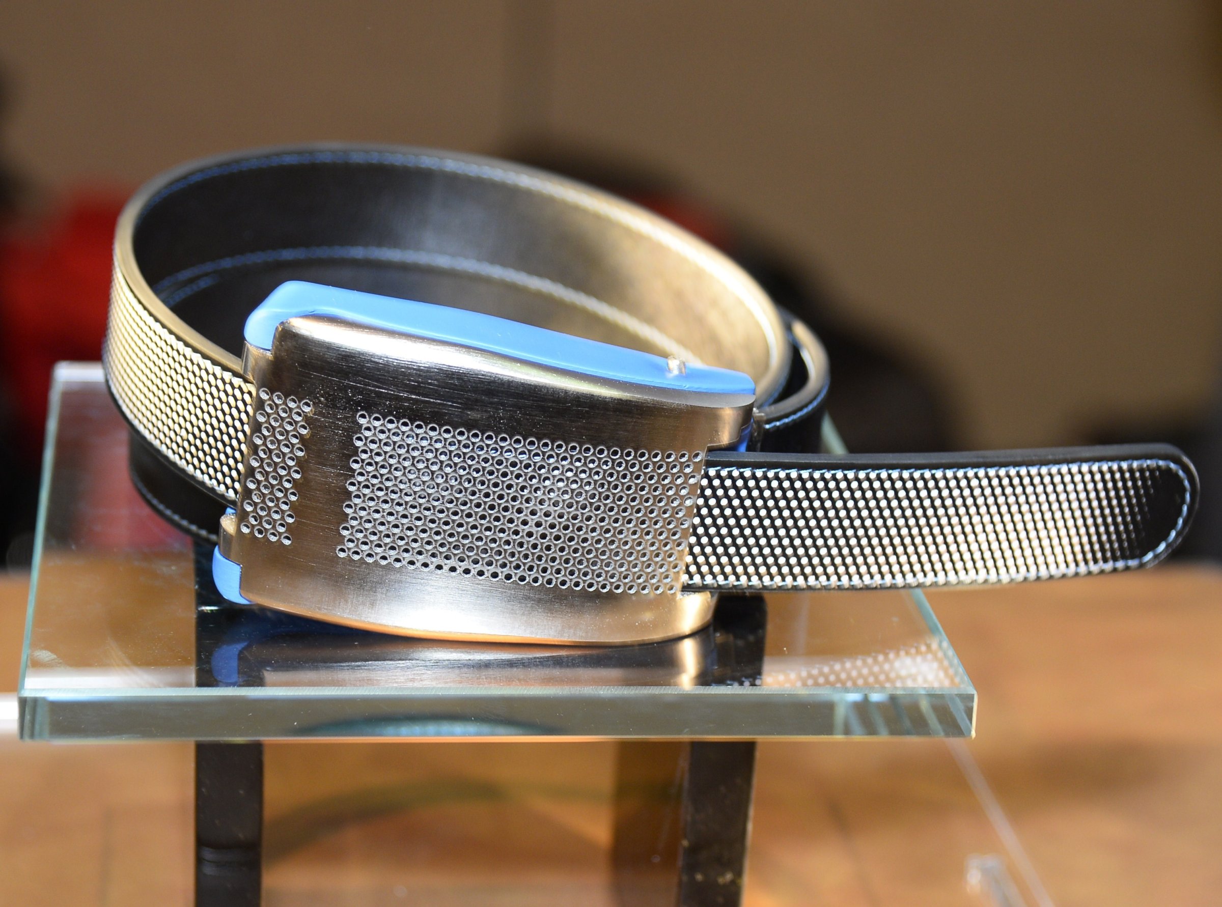 Belty, a smart belt from Paris-based Emiota, is displayed at the 2015 Consumer Electronics Show on Jan. 4, 2015 in Las Vegas, Nevada.