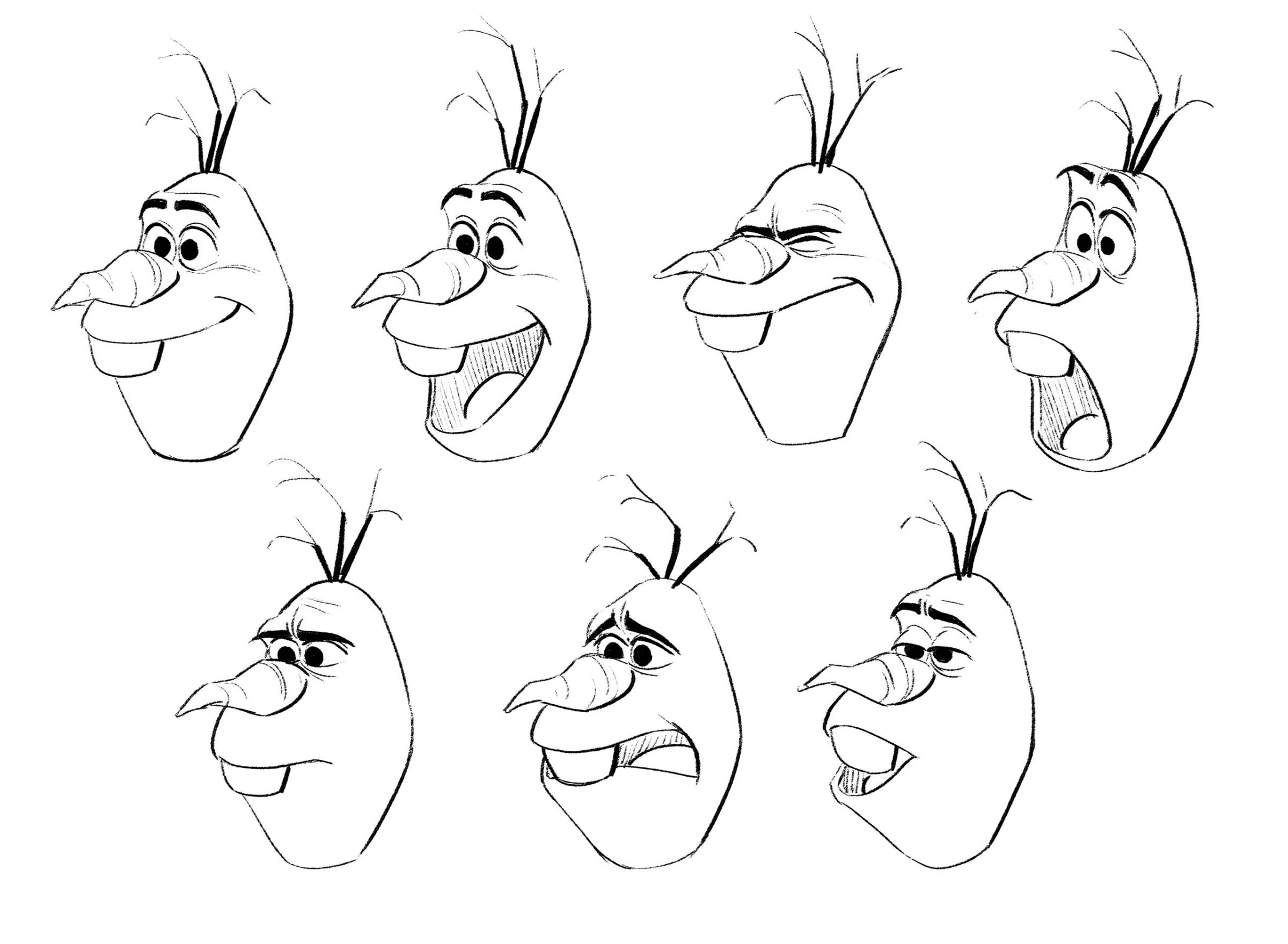 "FROZEN" Olaf model sheet. ©2013 Disney. All Rights Reserved.
