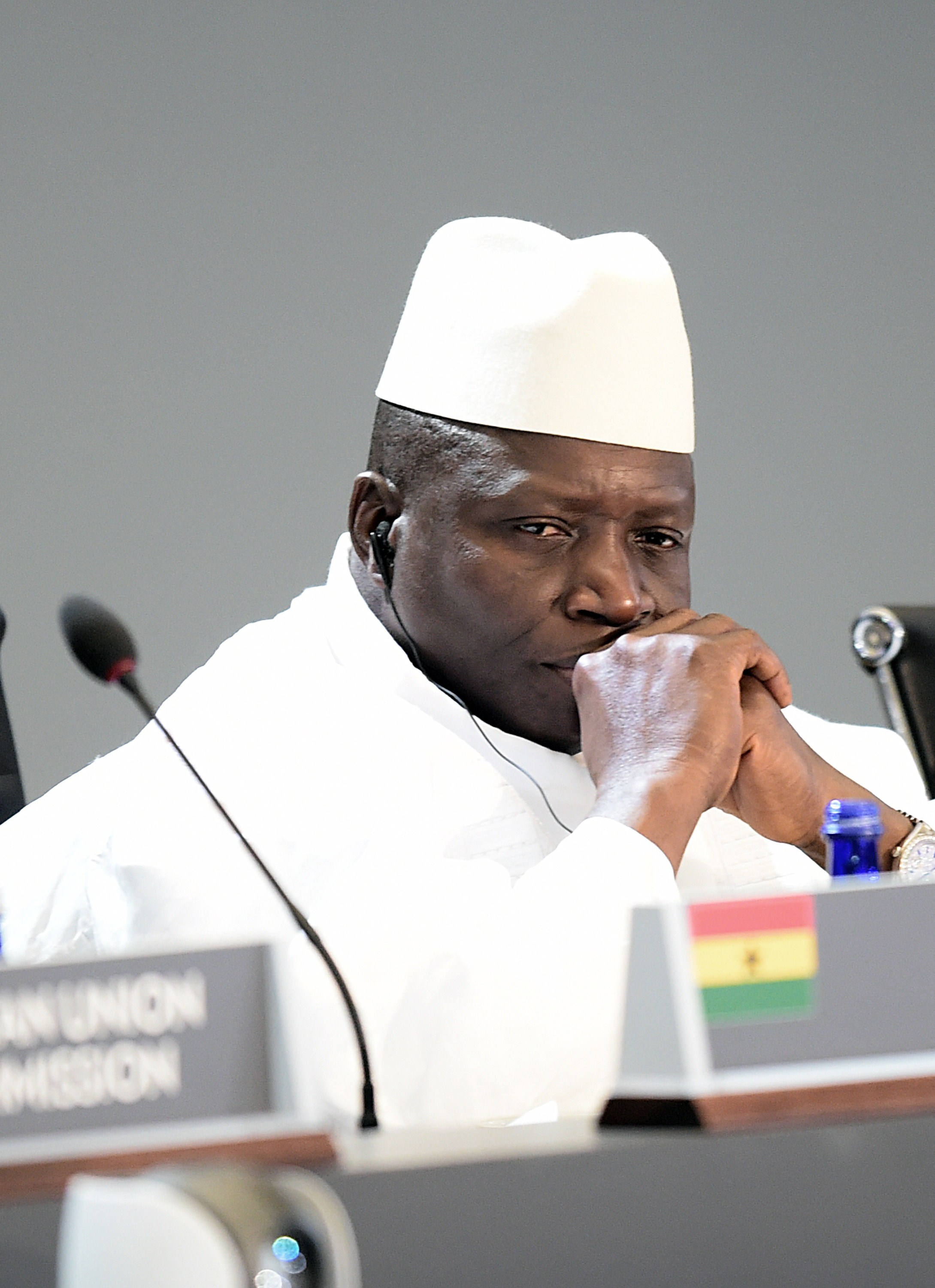 Gambia's President, Yahya Jammeh, attends the "Session 1- Investing in Africas Future" of the US-Africa Leaders Summit in Washington DC on Aug. 6, 2014. (Jim Watson—AFP/Getty Images)