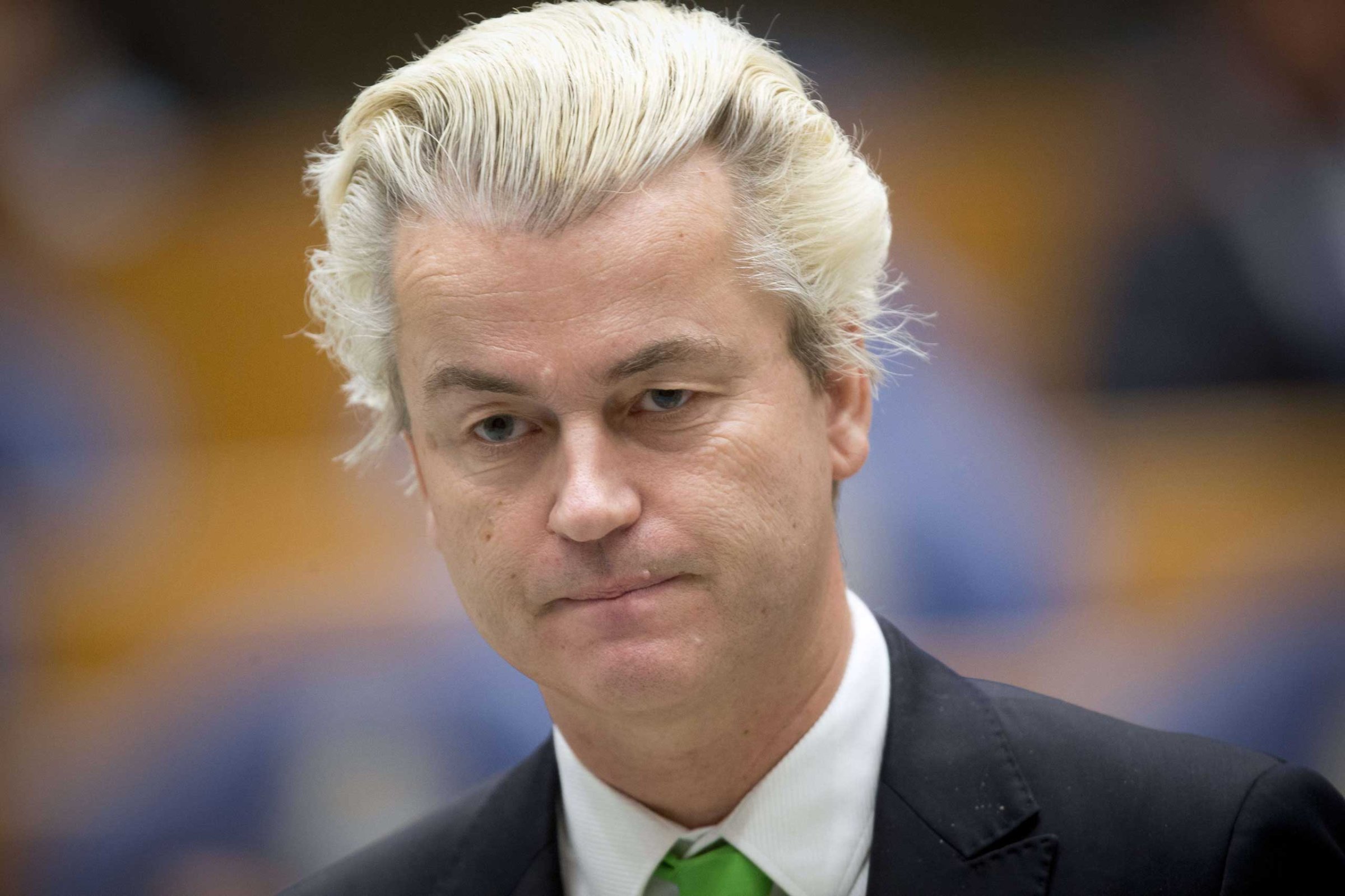 Dutch far-right wing PVV-leader Geert Wilders stands at the Parliament building in The Hague, The Netherlands, on Dec. 18, 2014.