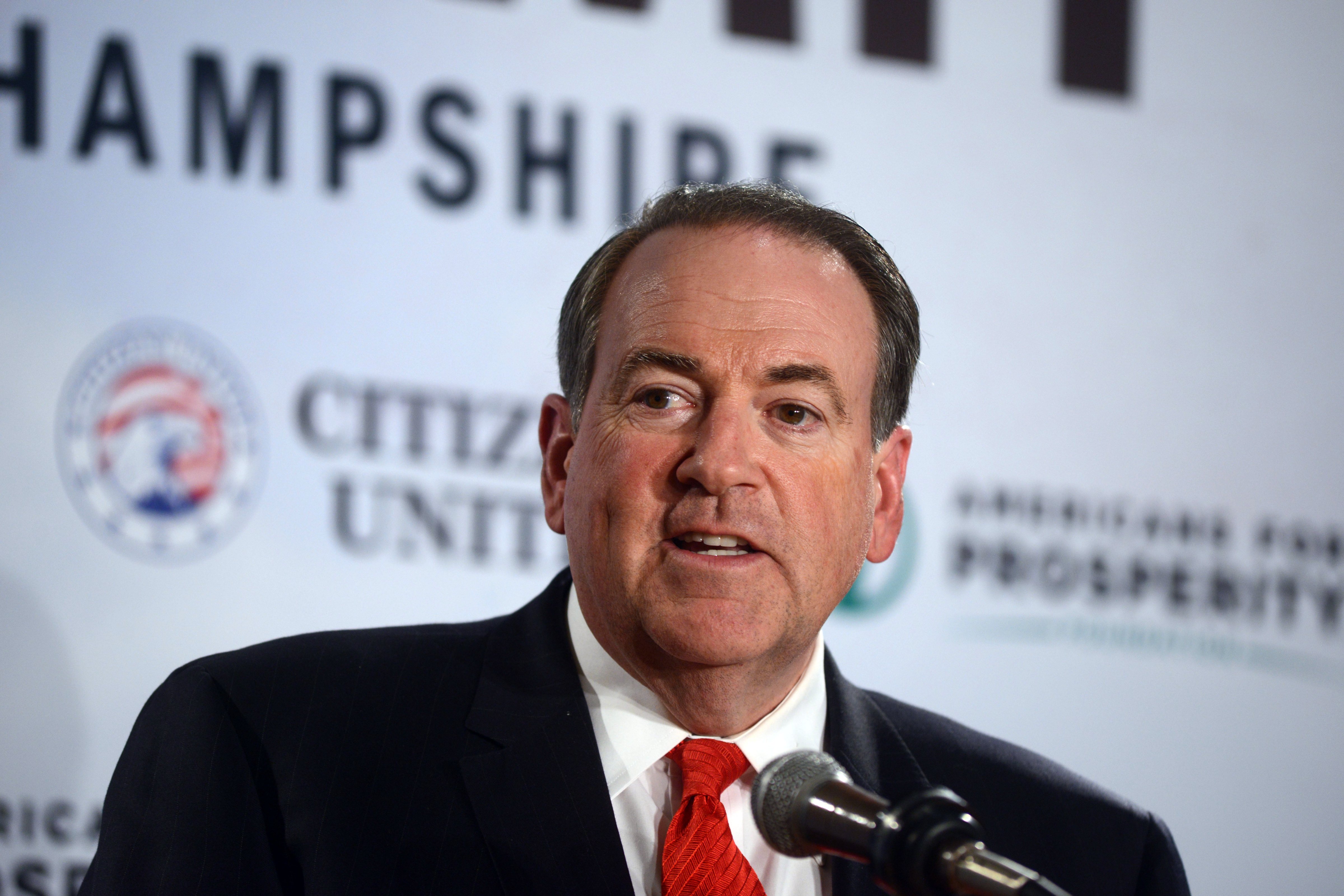 Mike Huckabee speaks at the Freedom Summit on April 12, 2014 in New Hampshire. (Darren McCollester—Getty Images)