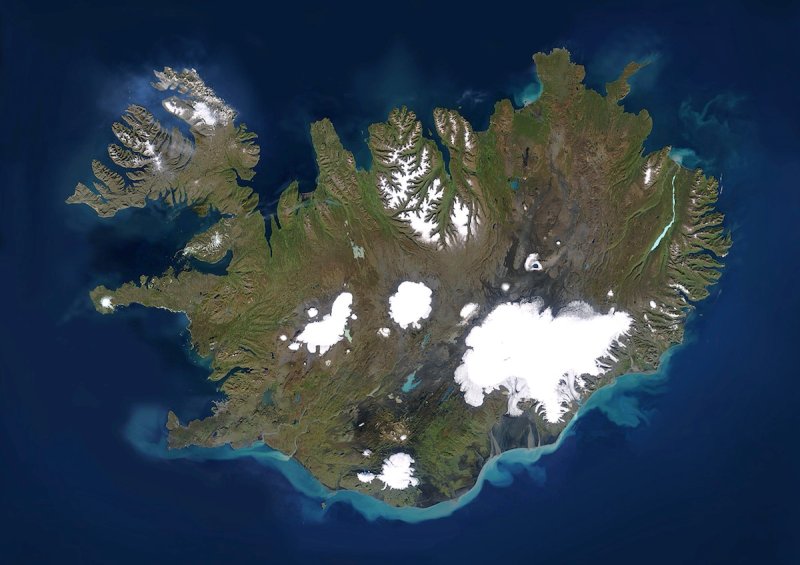 Satellite image of Iceland