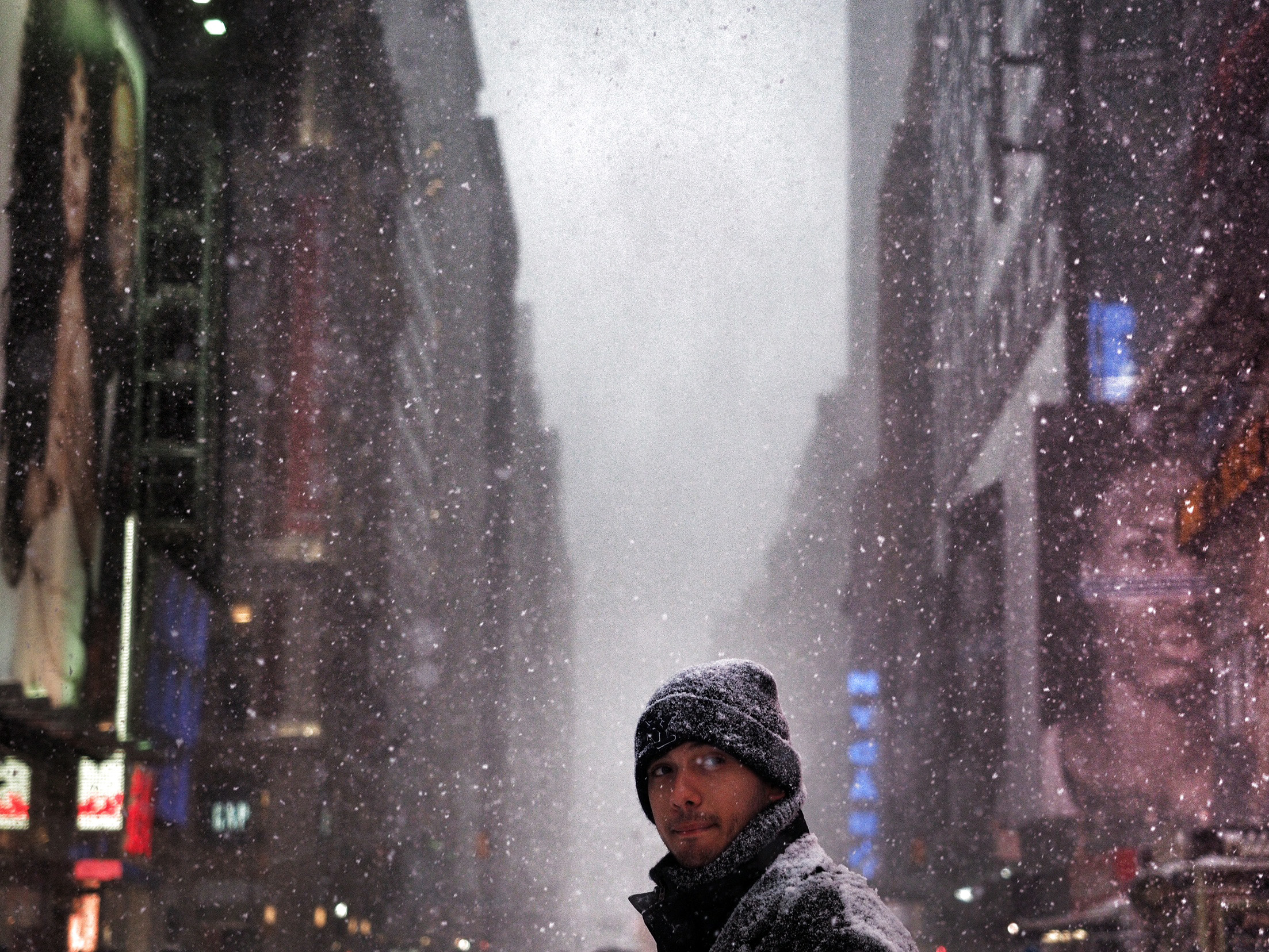 Times Square Snow Storm New York City
