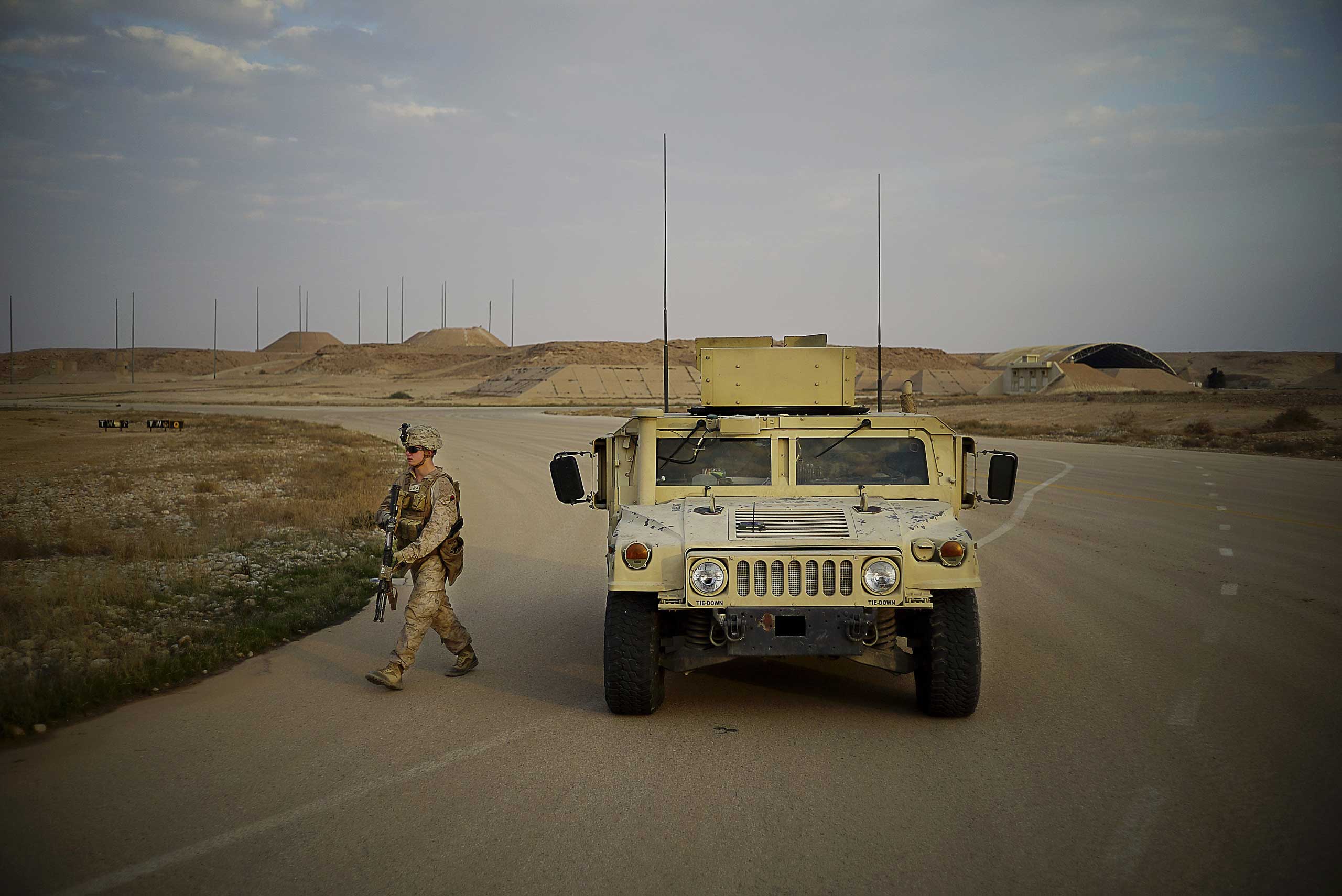 U.S. Marines at Al Asad Air Base in Iraq's Anbar province, Dec. 28, 2014. (Ayman Oghanna—The New York Times—Redux)