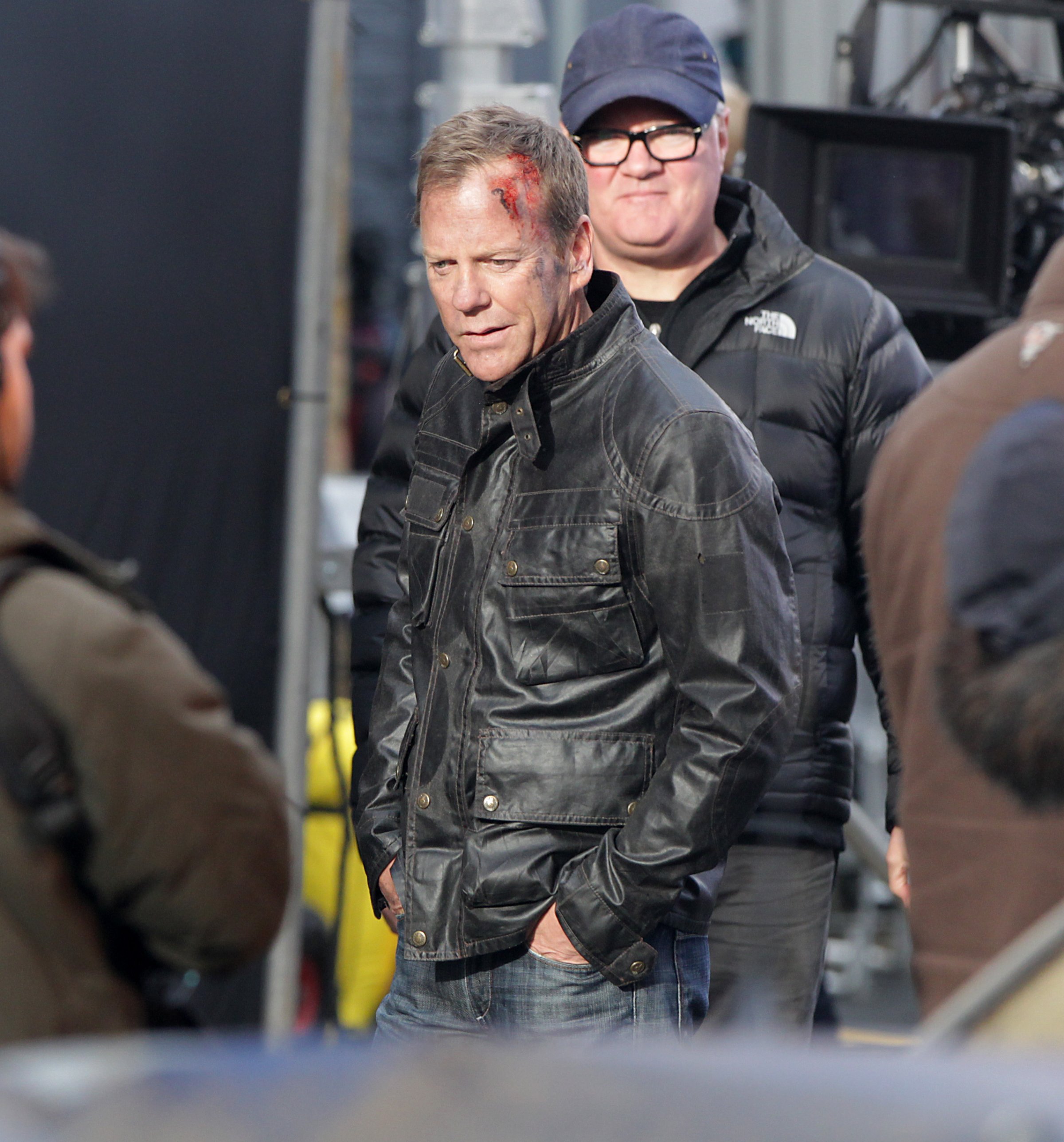 Kiefer Sutherland films scenes for 24: Live Another Day in London on Jan. 22, 2014.