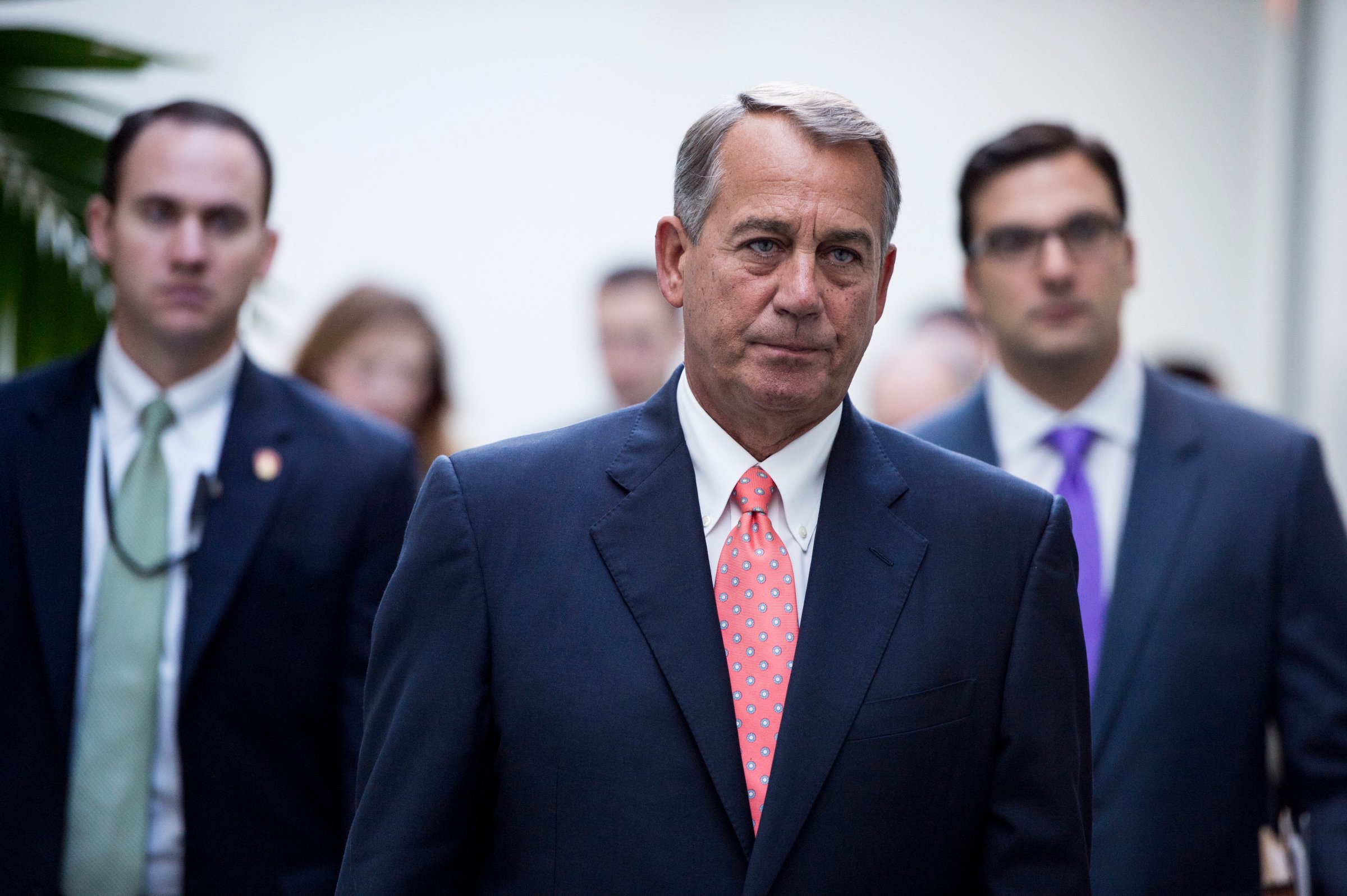 Speaker of the House John Boehner leaves the House Republican Conference meeting in the Capitol on Jan. 13, 2015.