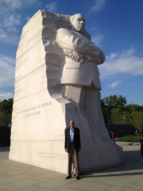 Kareem Abdul-Jabbar at the Martin Luther King, Jr. Memorial in Washington. (Courtesy Iconomy, LLC)